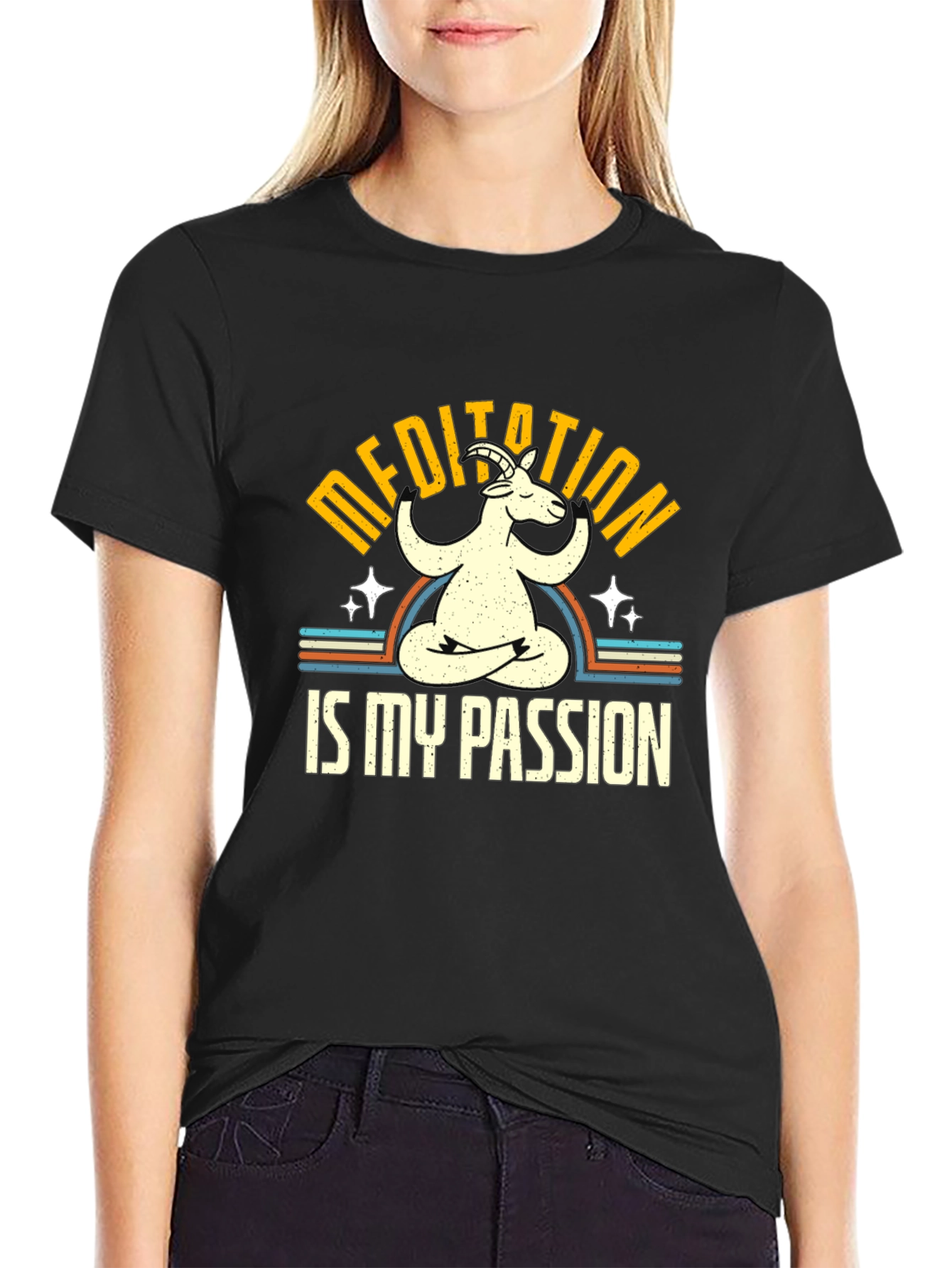 Meditation is My Passion Goat T-Shirt