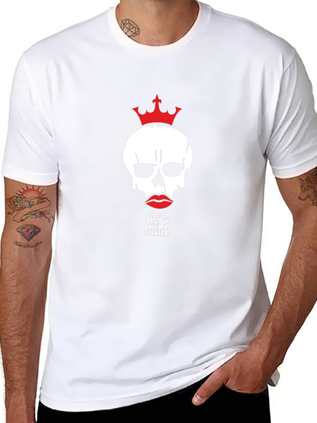Skull Crown Graphic Tee - Hes Mine Statement T-Shirt