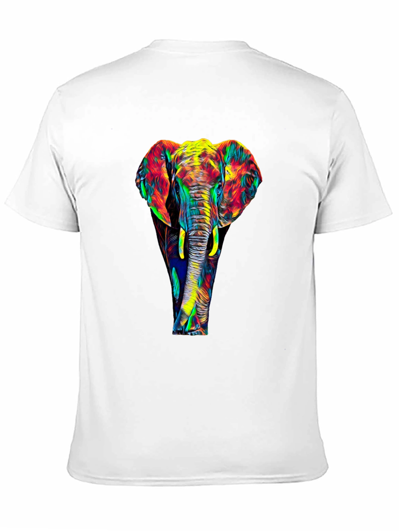 Vibrant Elephant Graphic Black T-Shirt