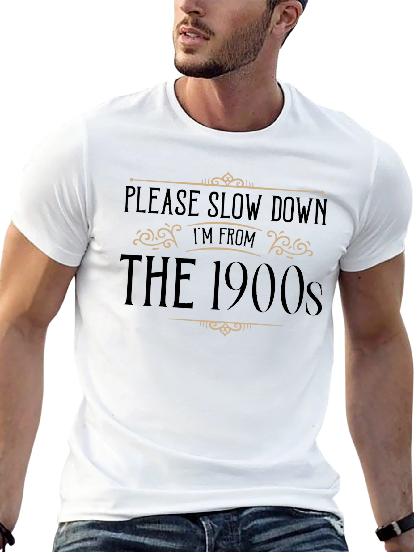 Please Slow Down Im From The 1900s Black T-Shirt