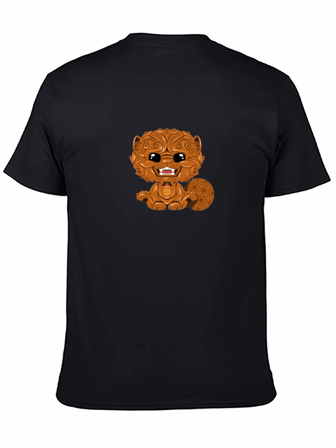 Cartoon Beaver Graphic Black T-Shirt
