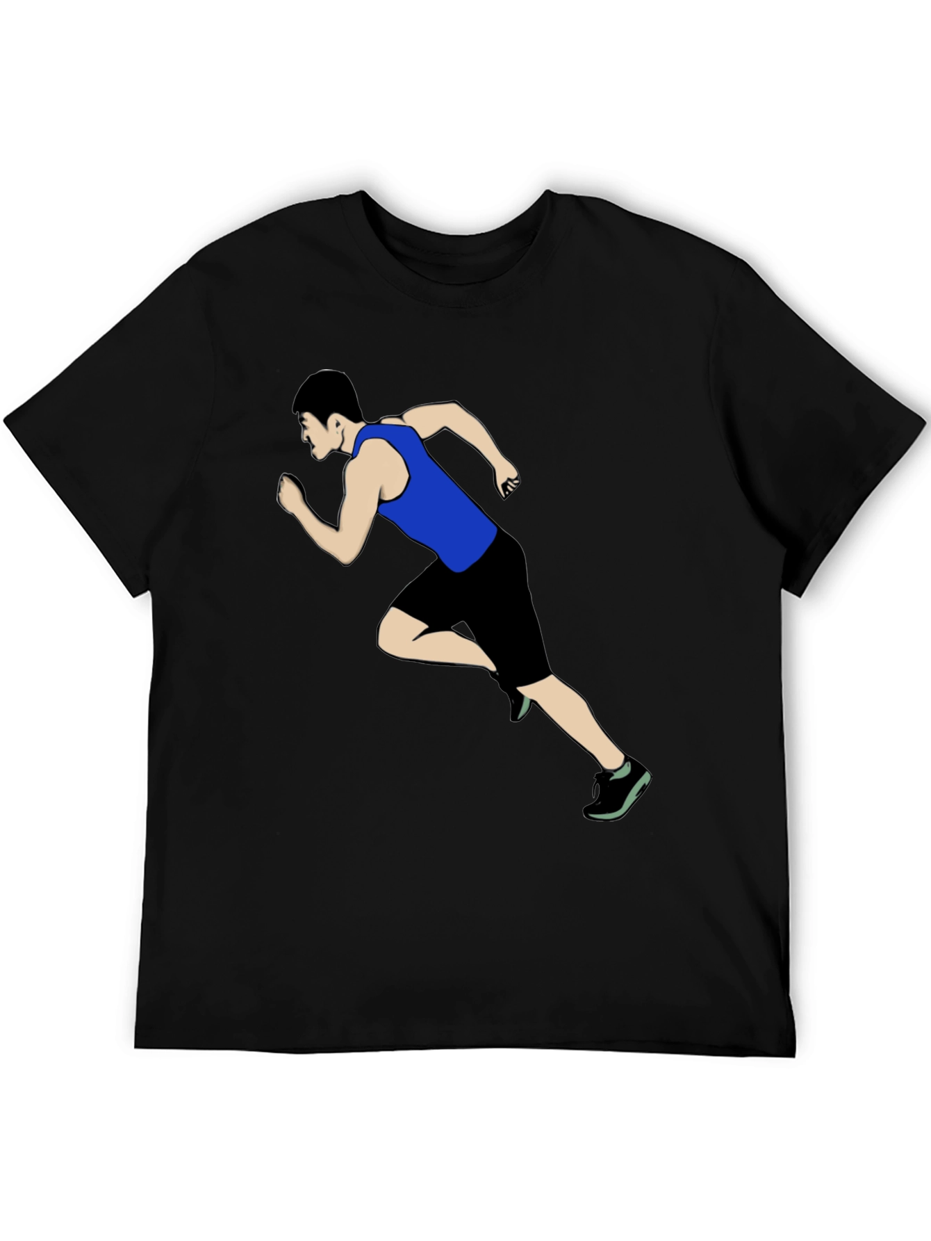 Runner Graphic Print Black T-Shirt