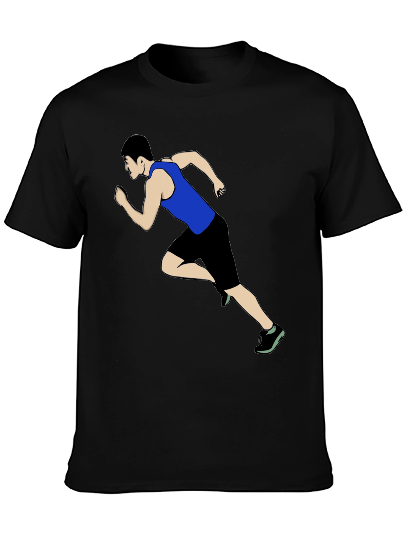 Runner Graphic Print Black T-Shirt