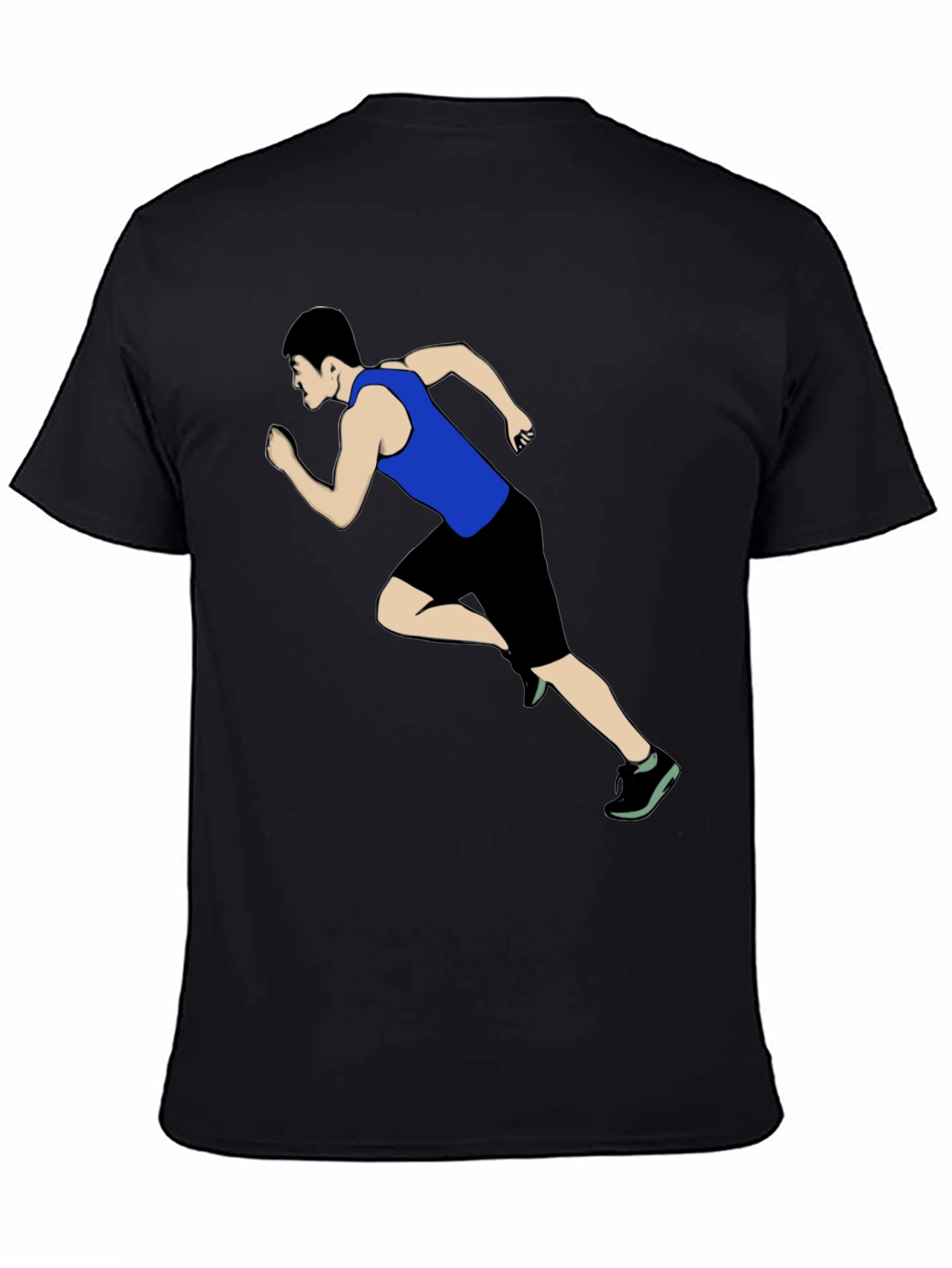 Runner Graphic Print Black T-Shirt