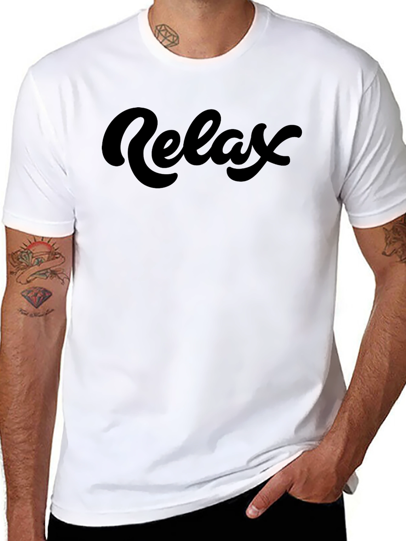 Relax Black Graphic Tee - Mens Short Sleeve