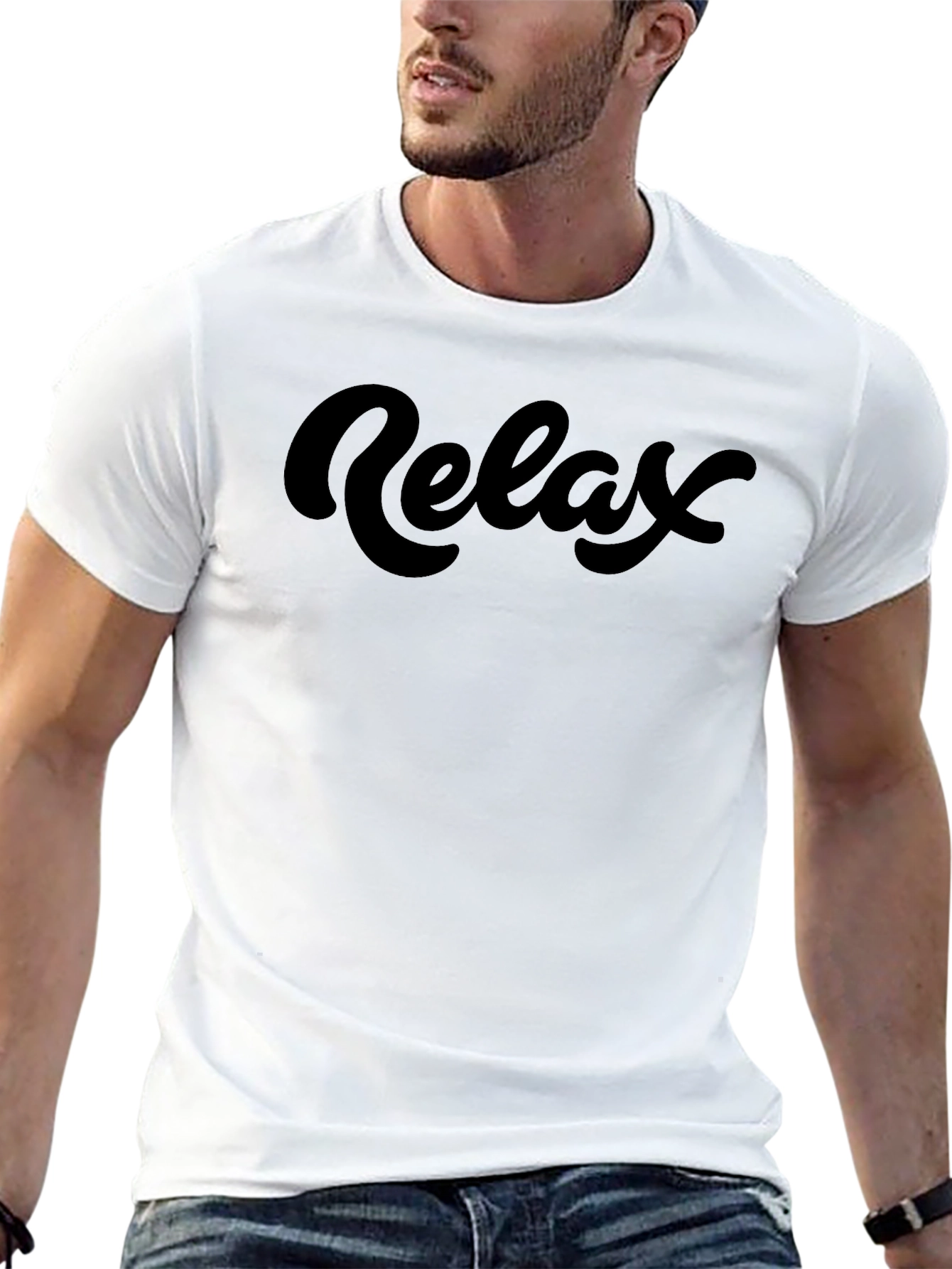 Relax Black Graphic Tee - Mens Short Sleeve