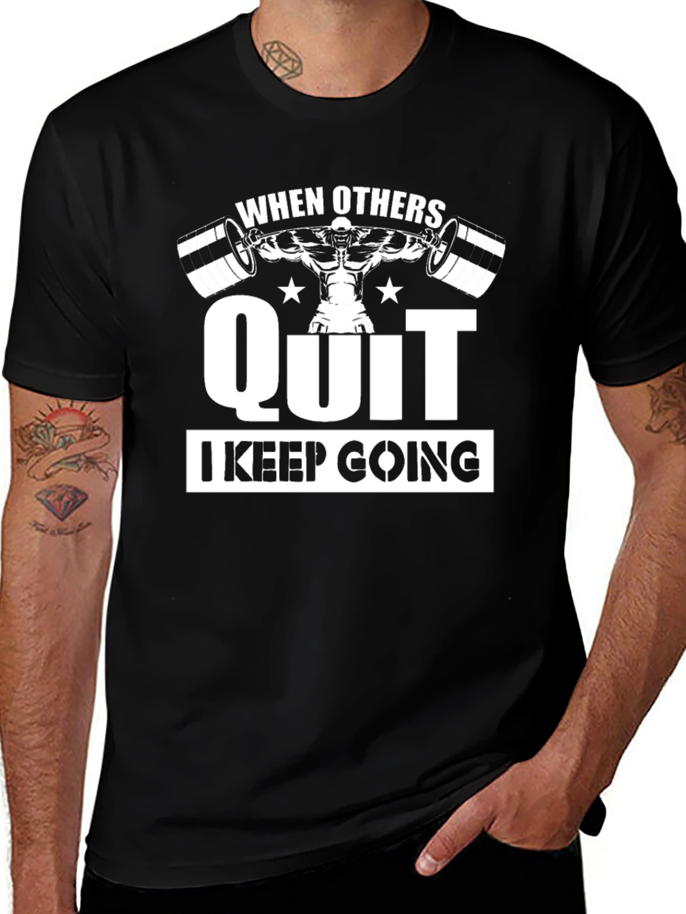 Workout Motivation T-Shirt - Never Quit Lifting Tee