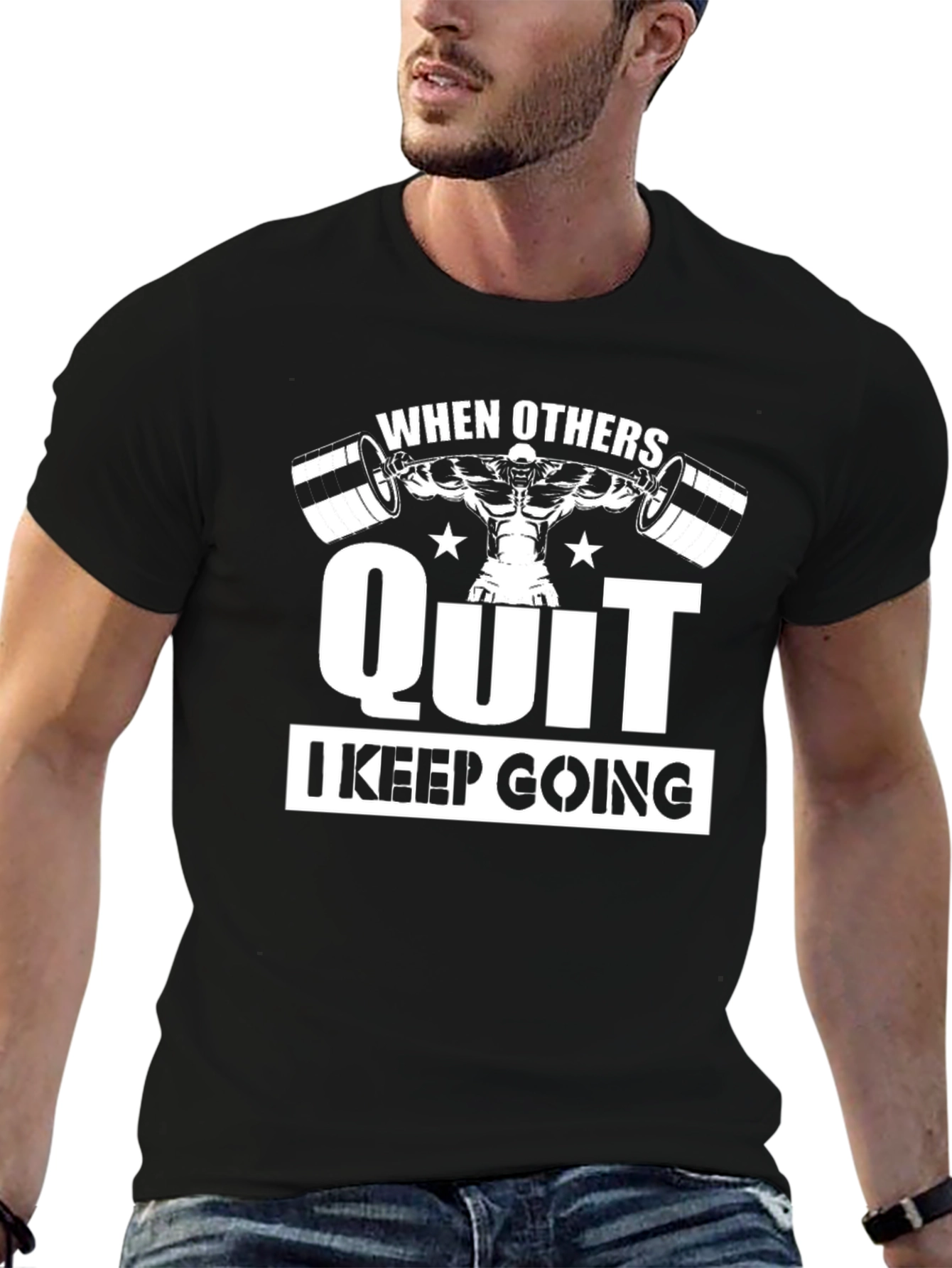 Workout Motivation T-Shirt - Never Quit Lifting Tee
