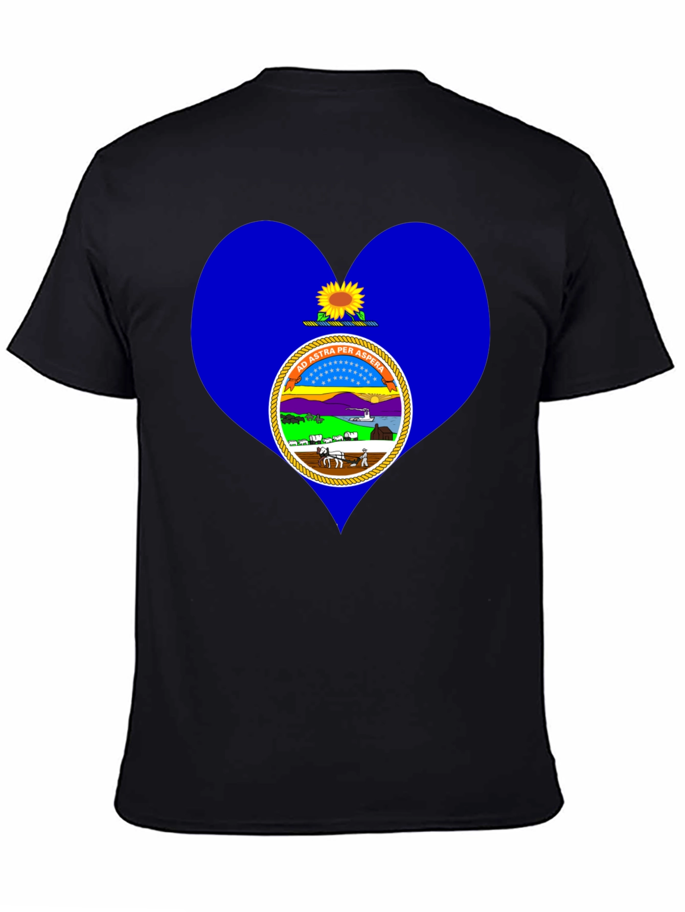 Kansas State Flag Heart T-Shirt