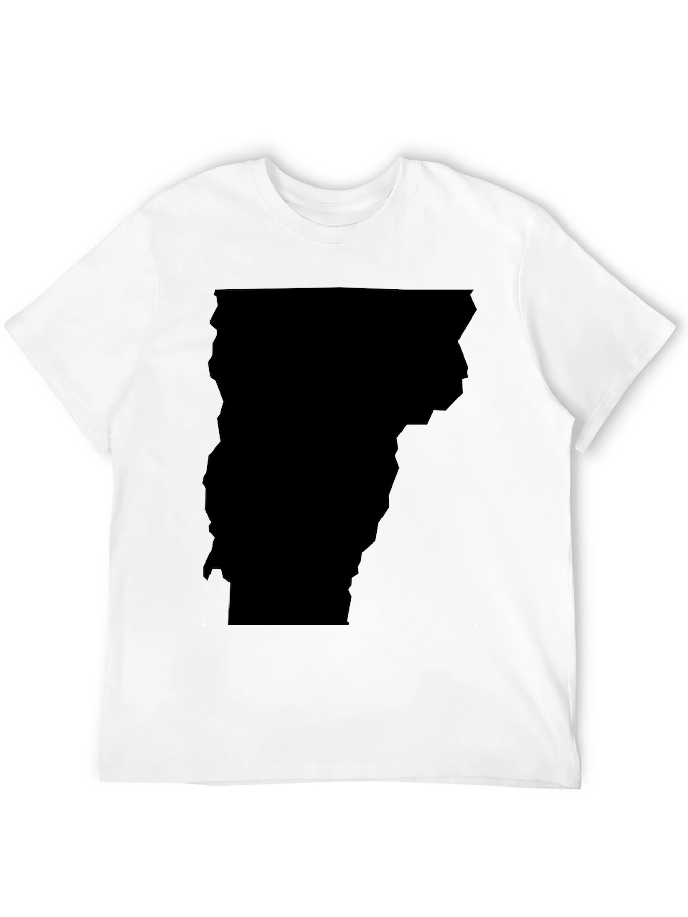 Vermont State Outline T-Shirt - Black