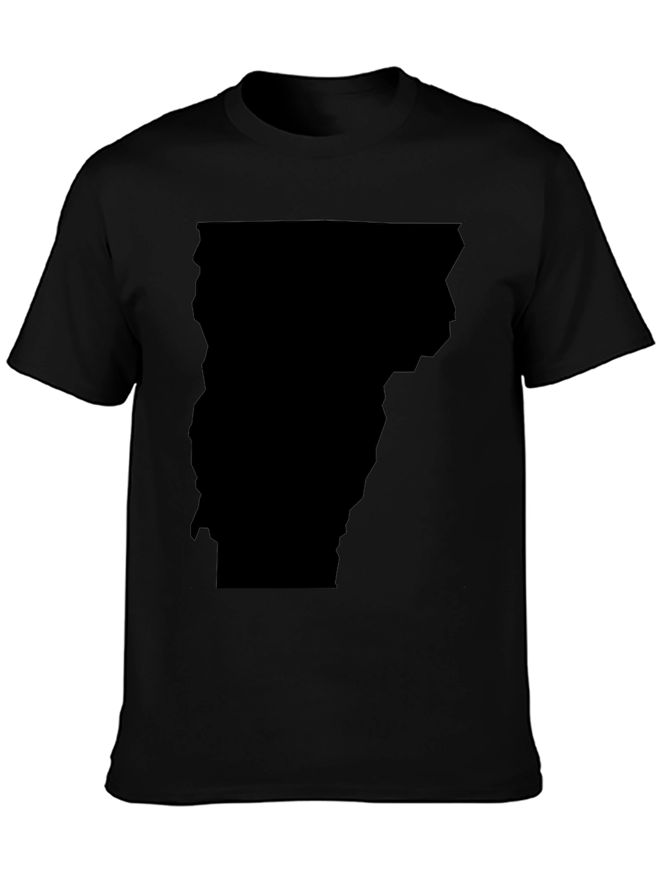 Vermont State Outline T-Shirt - Black