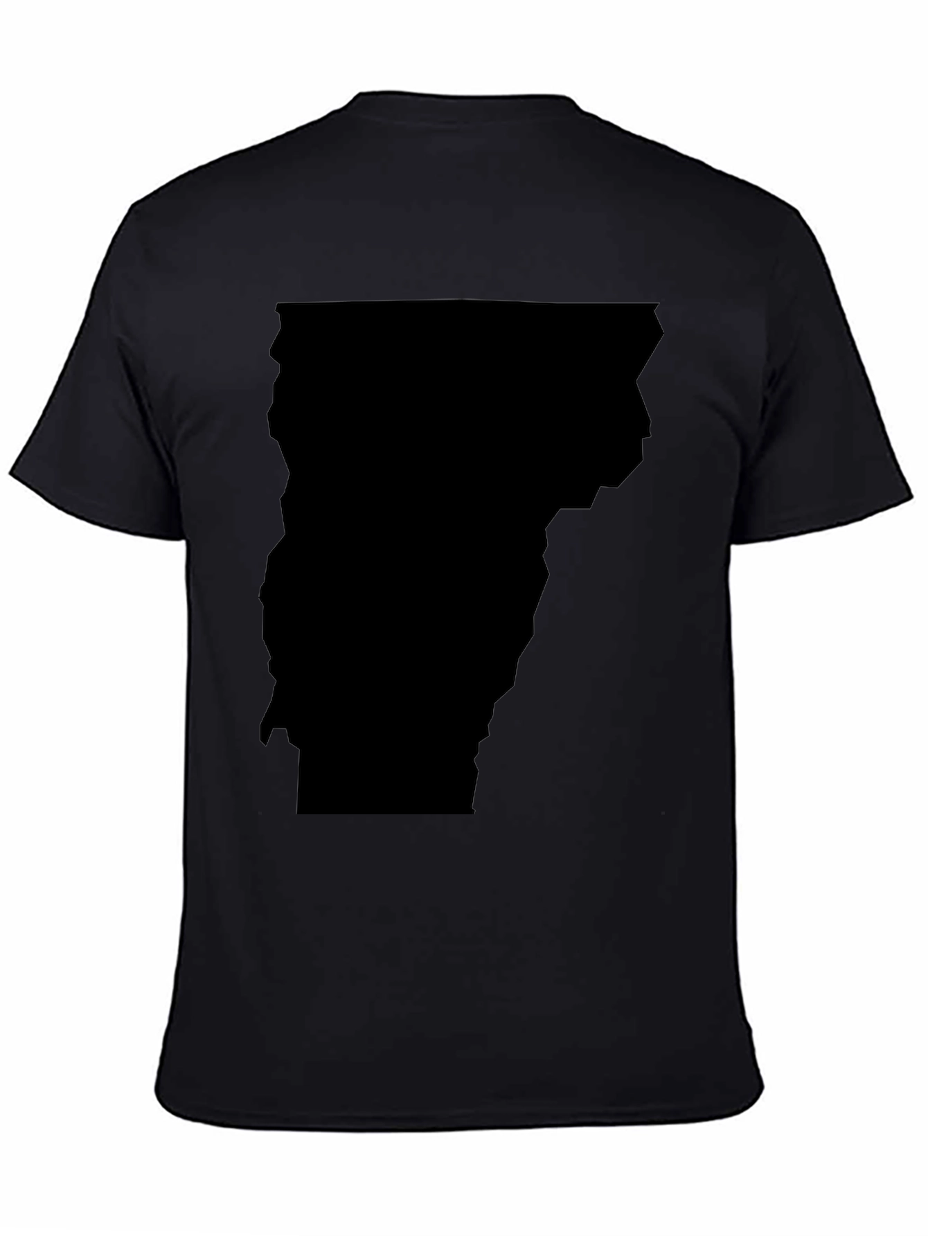 Vermont State Outline T-Shirt - Black