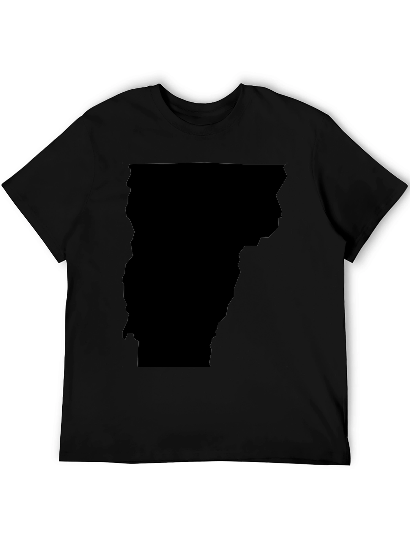 Vermont State Outline T-Shirt - Black