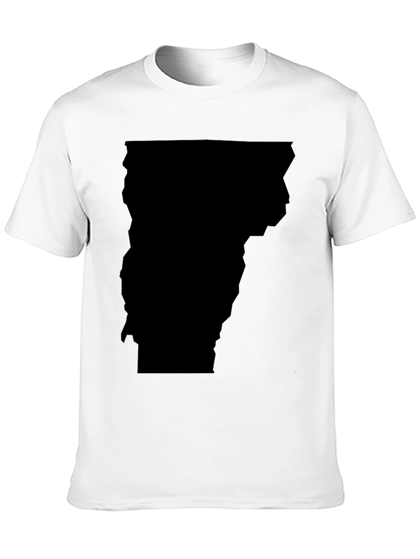 Vermont State Outline T-Shirt - Black