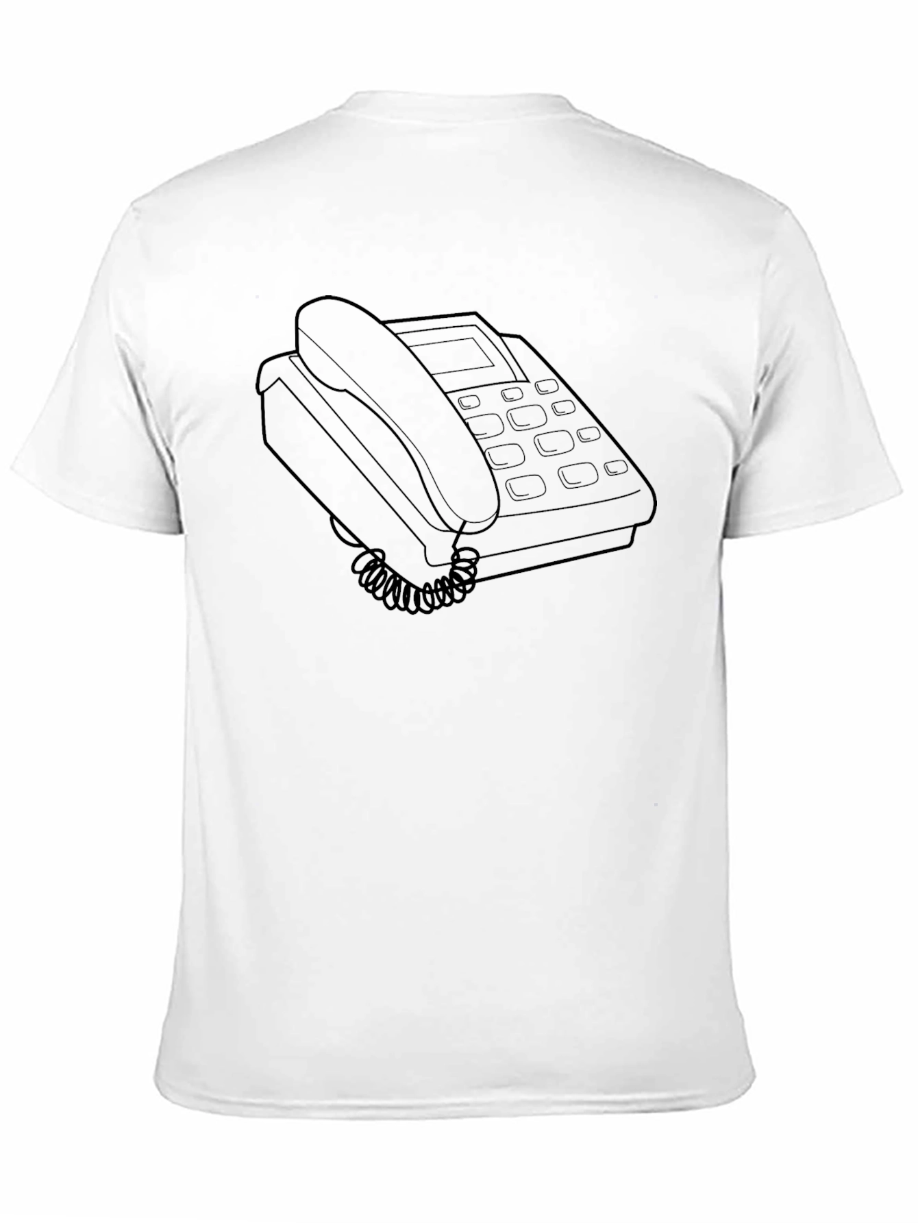 Retro Telephone Graphic T-Shirt - Black