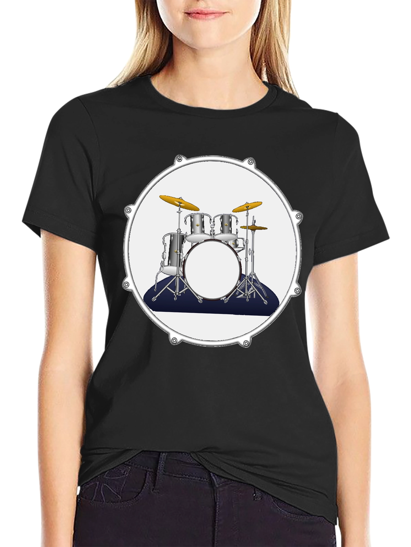 Drum Kit Graphic Tee - Musician Style T-Shirt