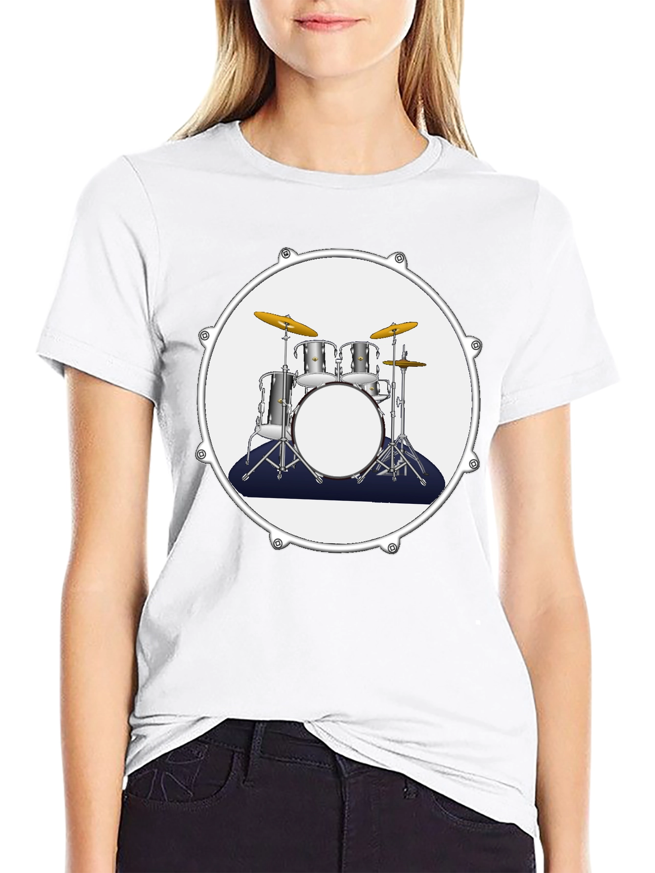 Drum Kit Graphic Tee - Musician Style T-Shirt