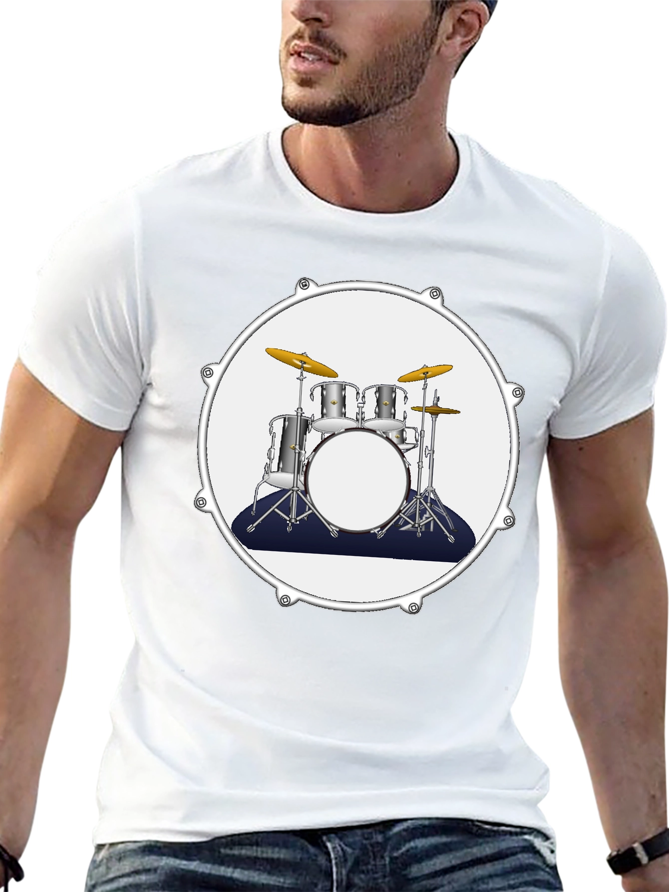 Drum Kit Graphic Tee - Musician Style T-Shirt
