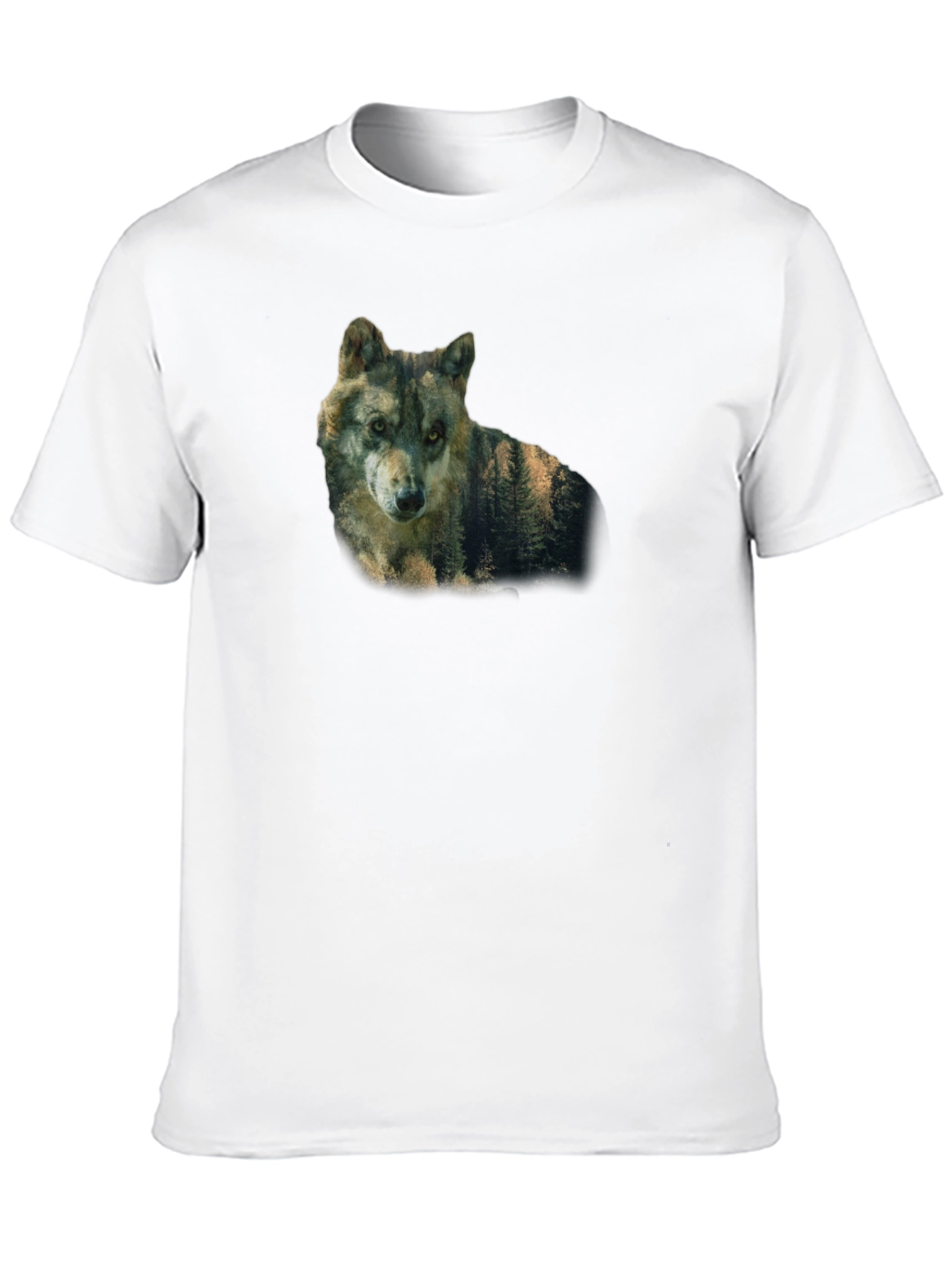 Wolf Nature Graphic Print Black T-Shirt