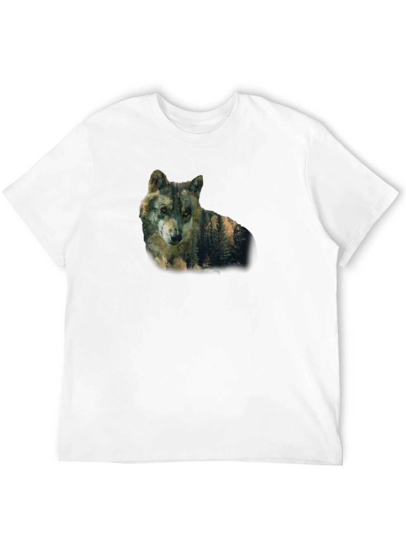Wolf Nature Graphic Print Black T-Shirt