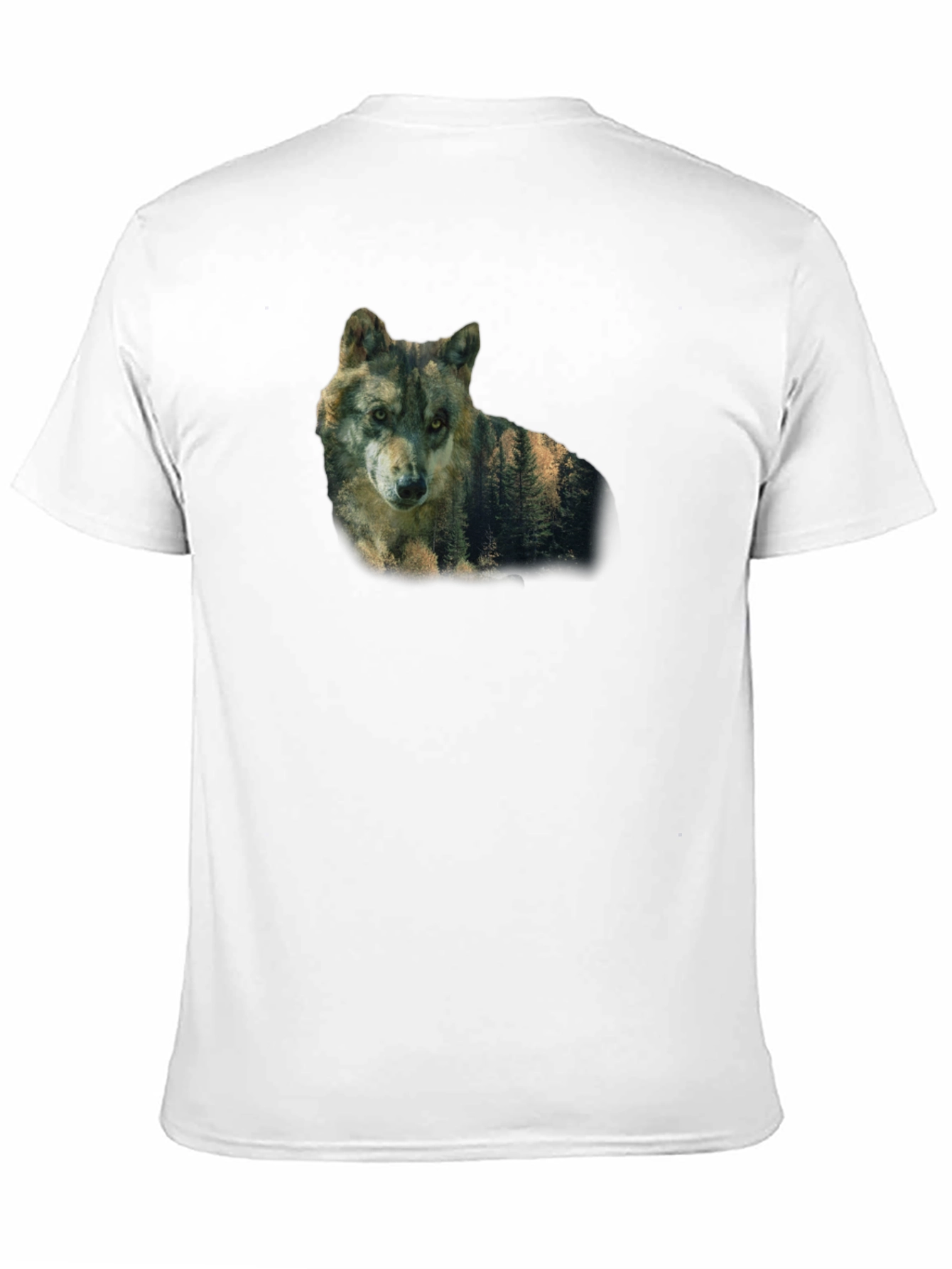 Wolf Nature Graphic Print Black T-Shirt