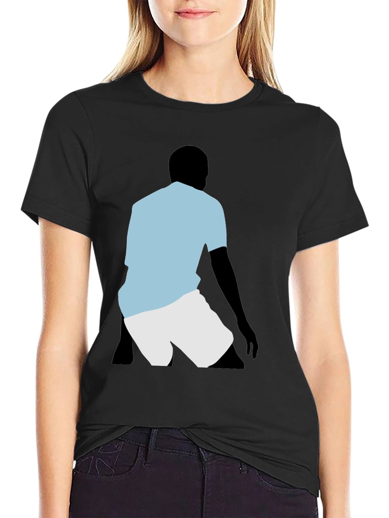 Silhouette Athlete Graphic T-Shirt - Black