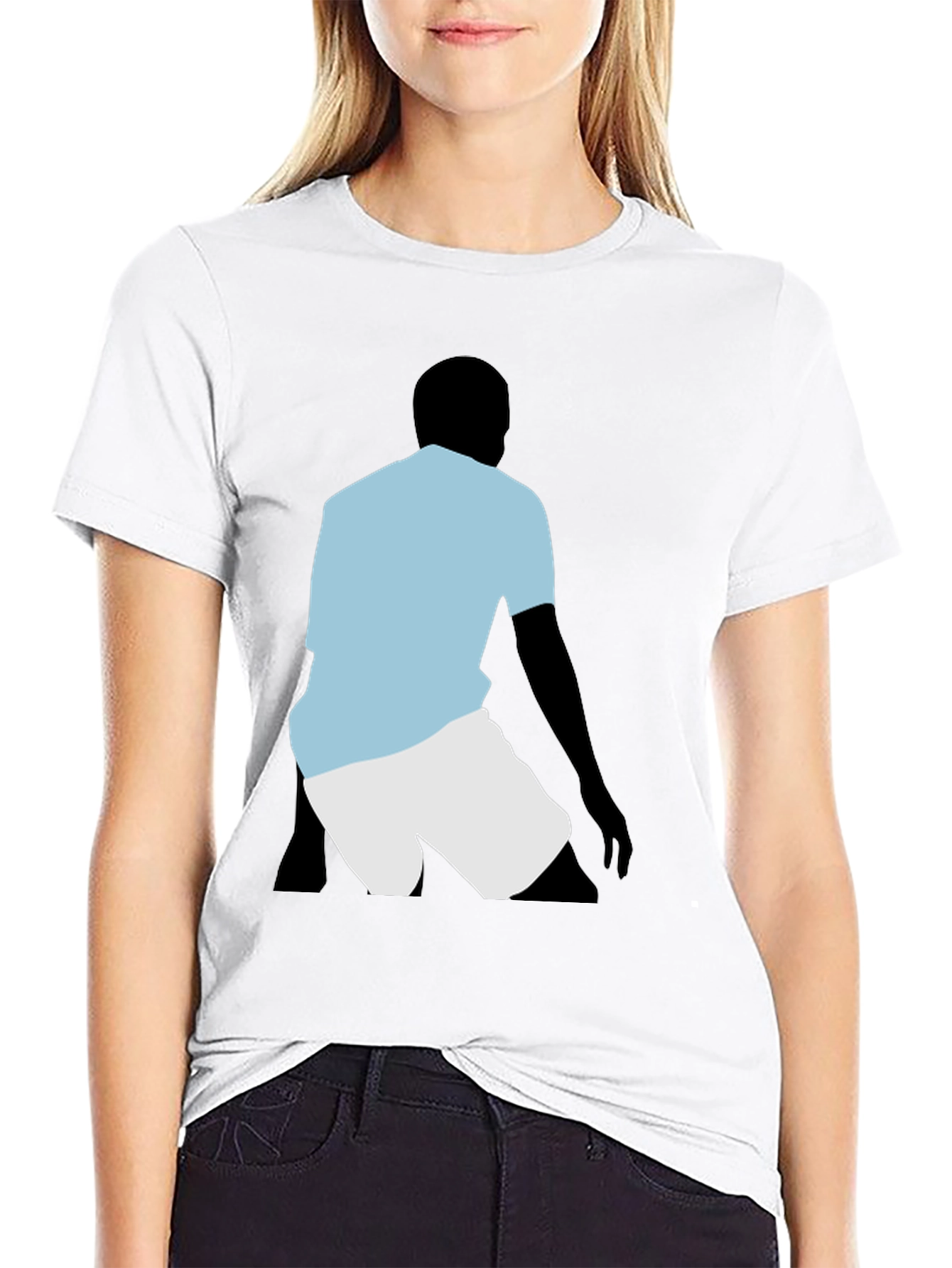 Silhouette Athlete Graphic T-Shirt - Black