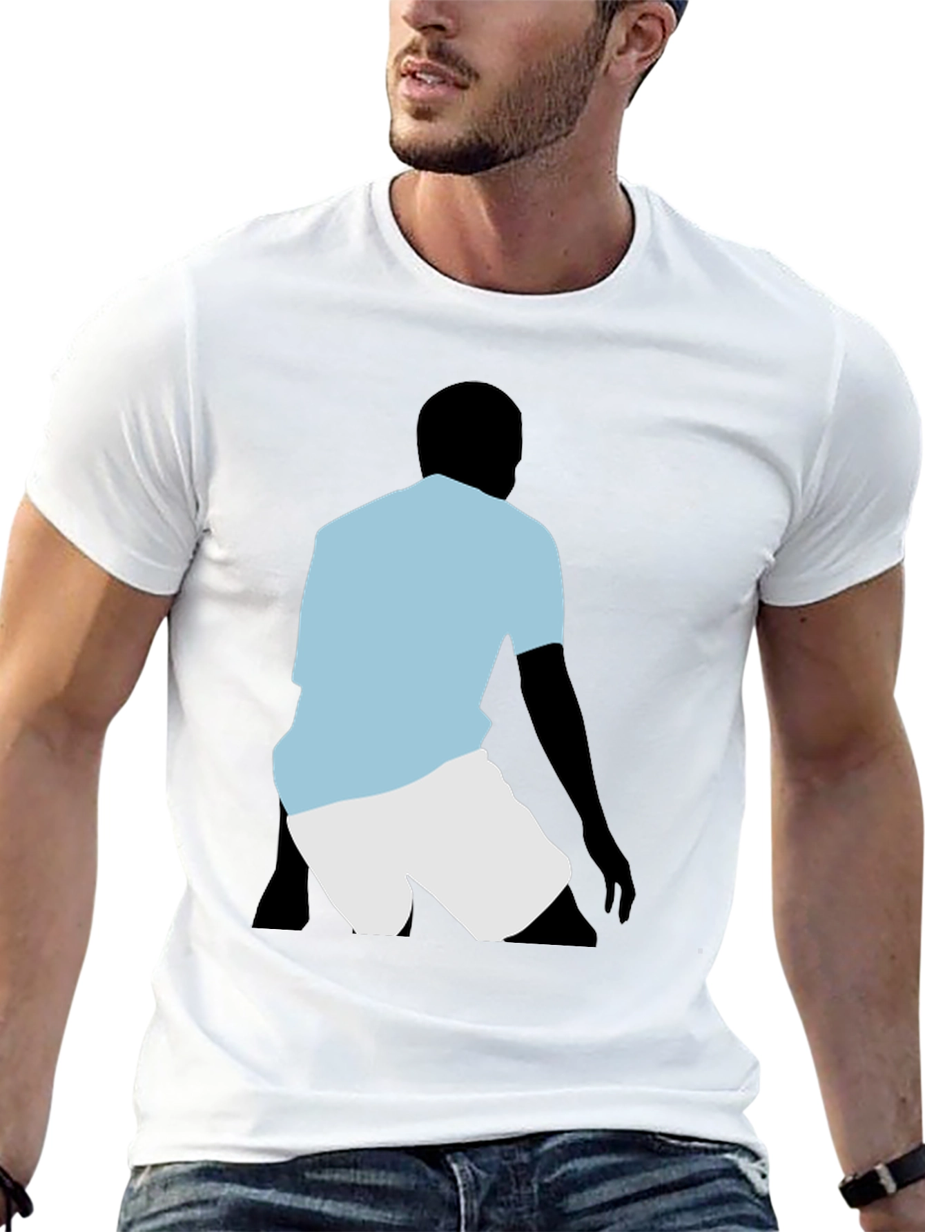 Silhouette Athlete Graphic T-Shirt - Black