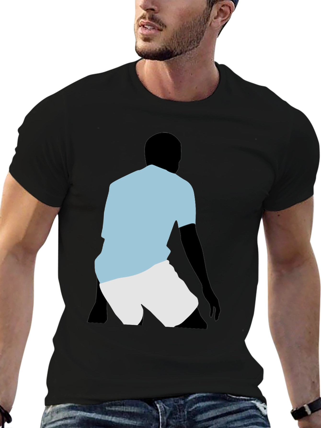 Silhouette Athlete Graphic T-Shirt - Black