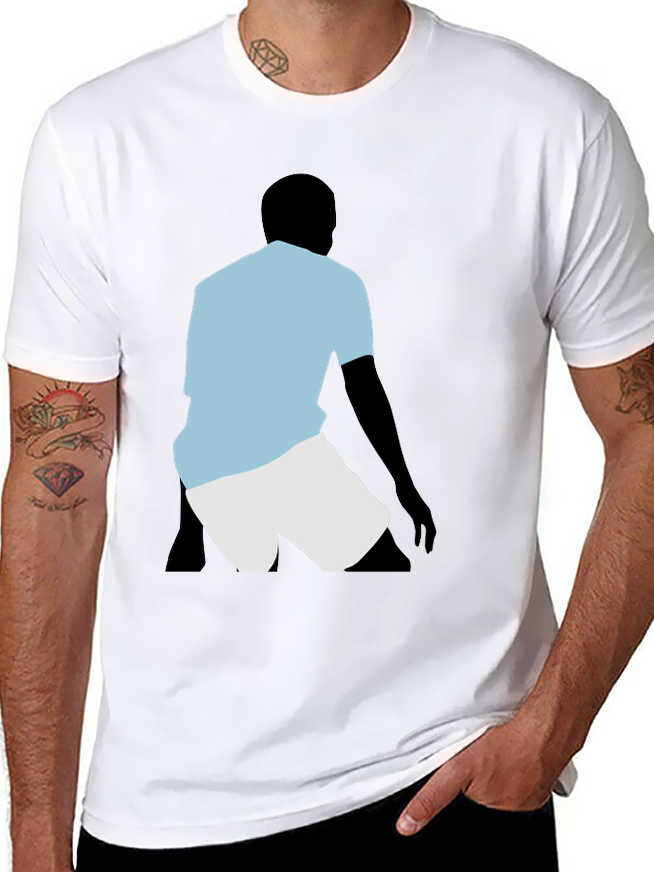 Silhouette Athlete Graphic T-Shirt - Black