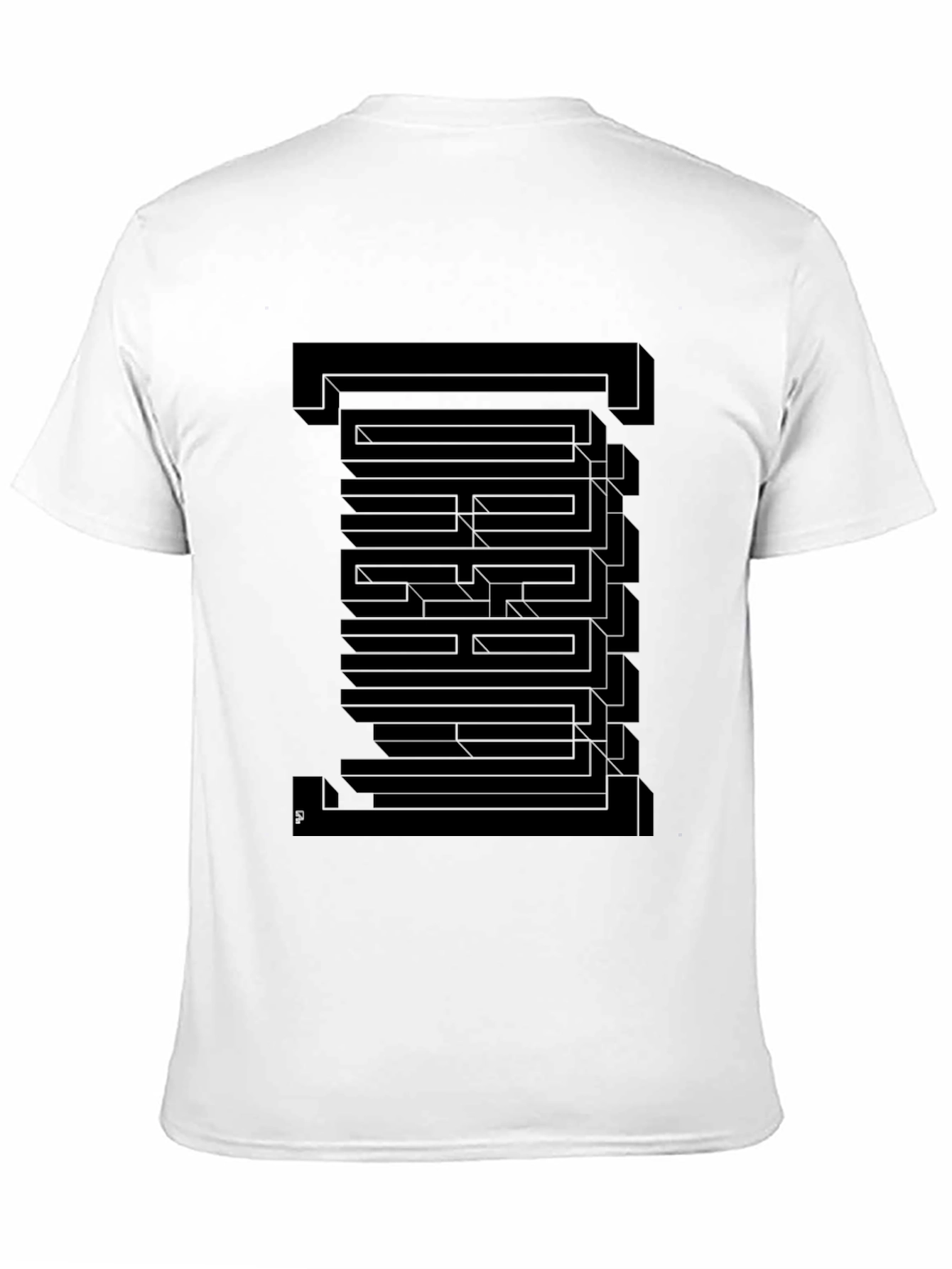 Optical Illusion Graphic T-Shirt - Black
