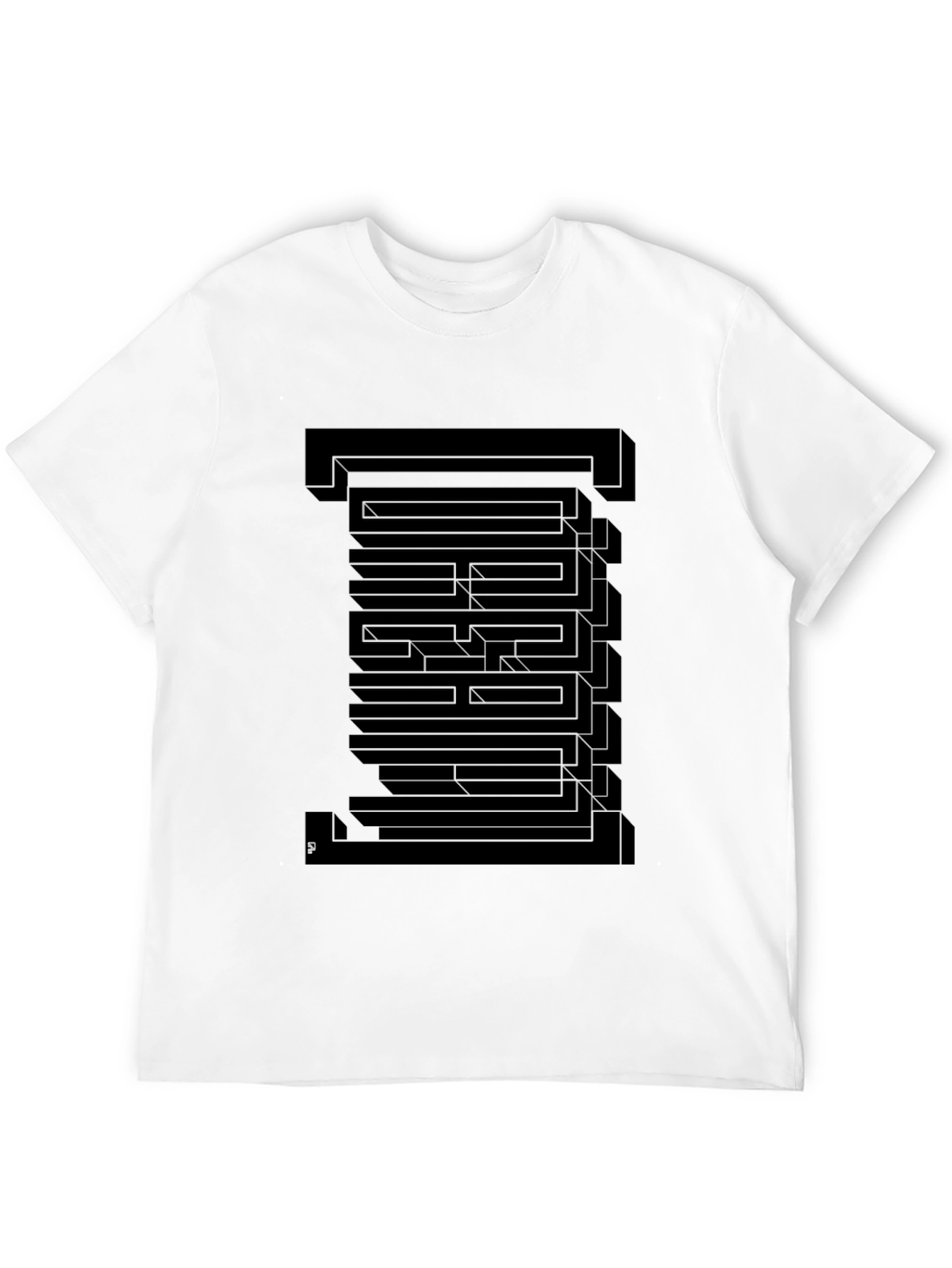 Optical Illusion Graphic T-Shirt - Black