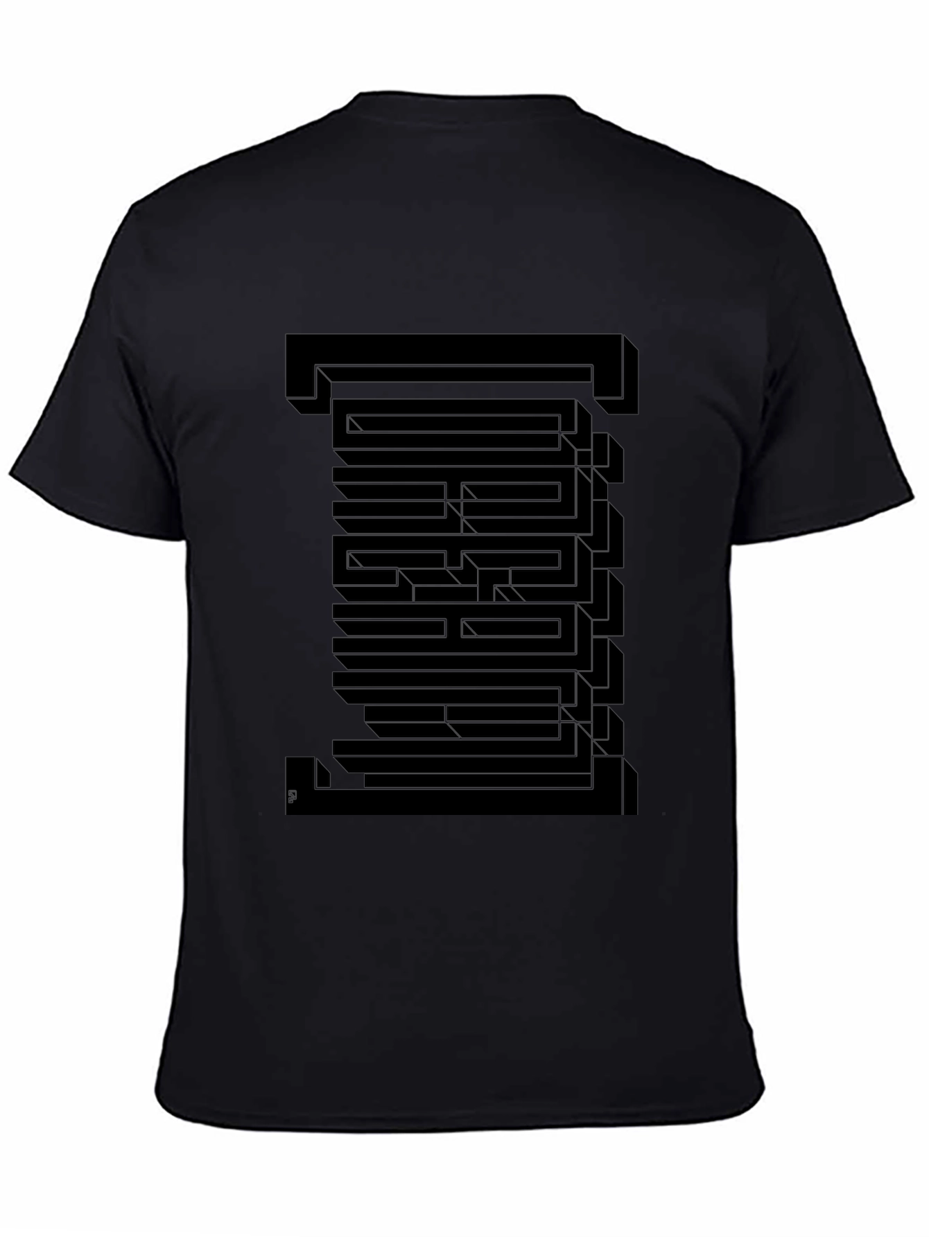Optical Illusion Graphic T-Shirt - Black