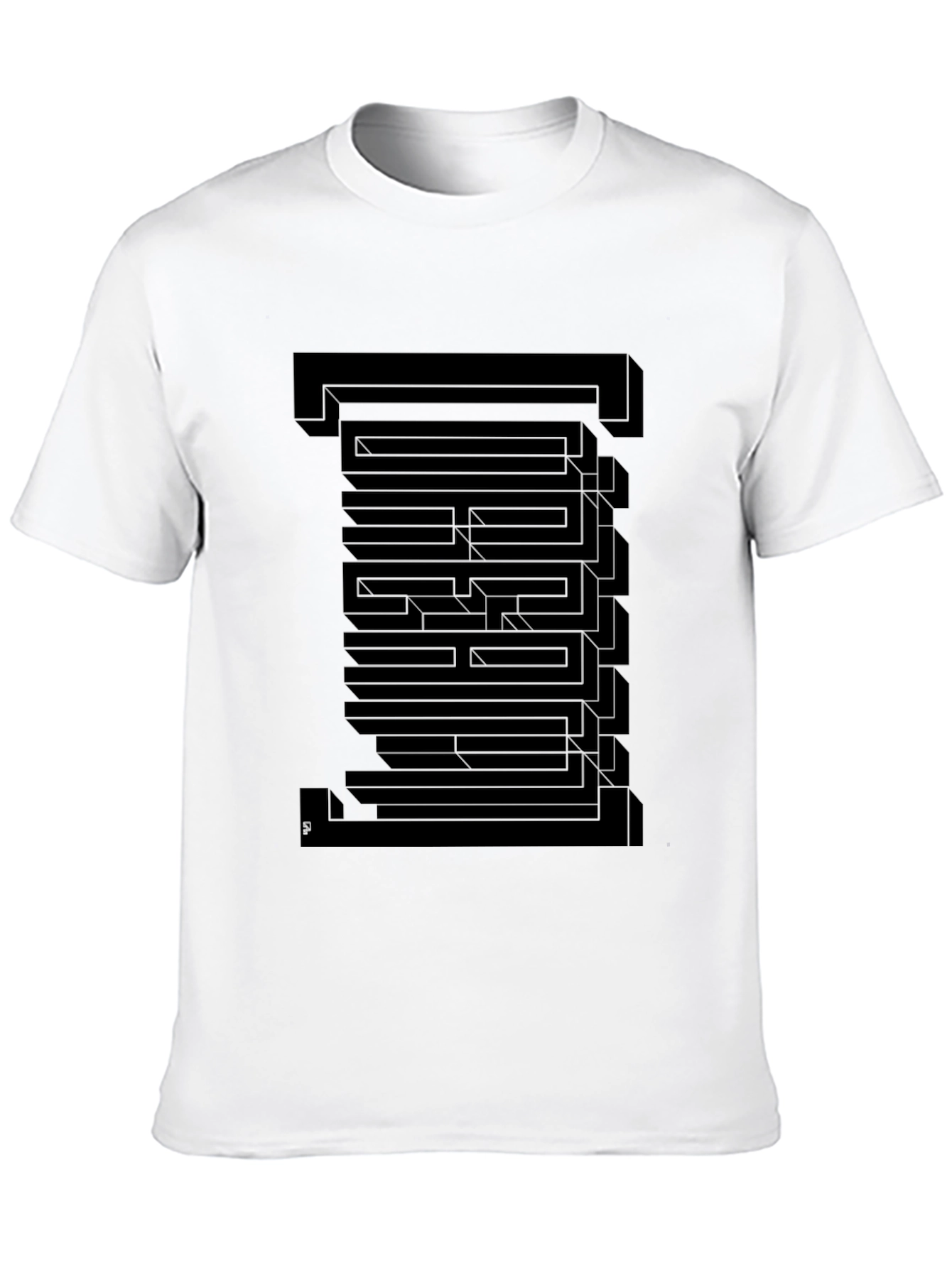 Optical Illusion Graphic T-Shirt - Black