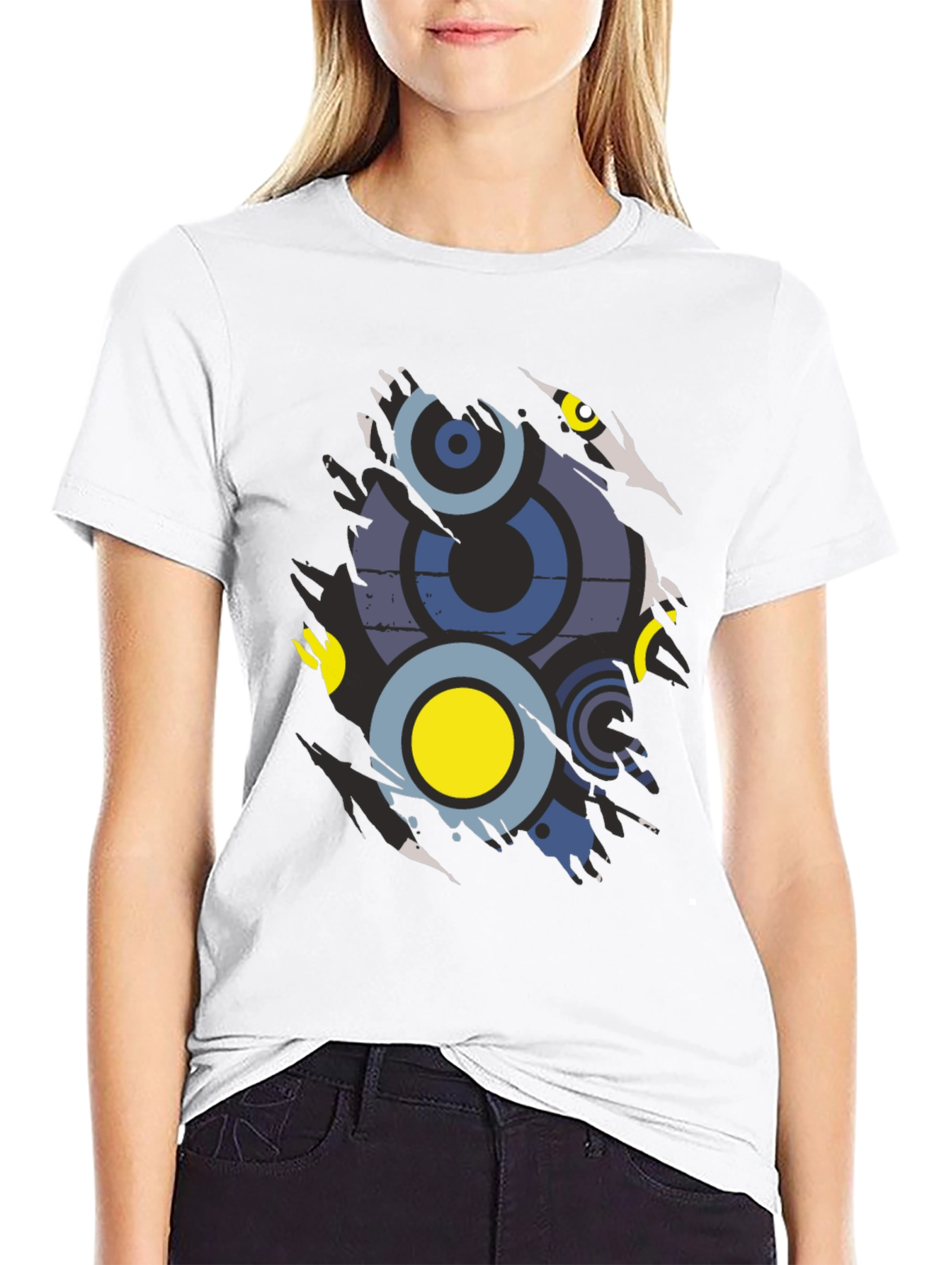 Abstract Graphic Print Mens Black T-Shirt
