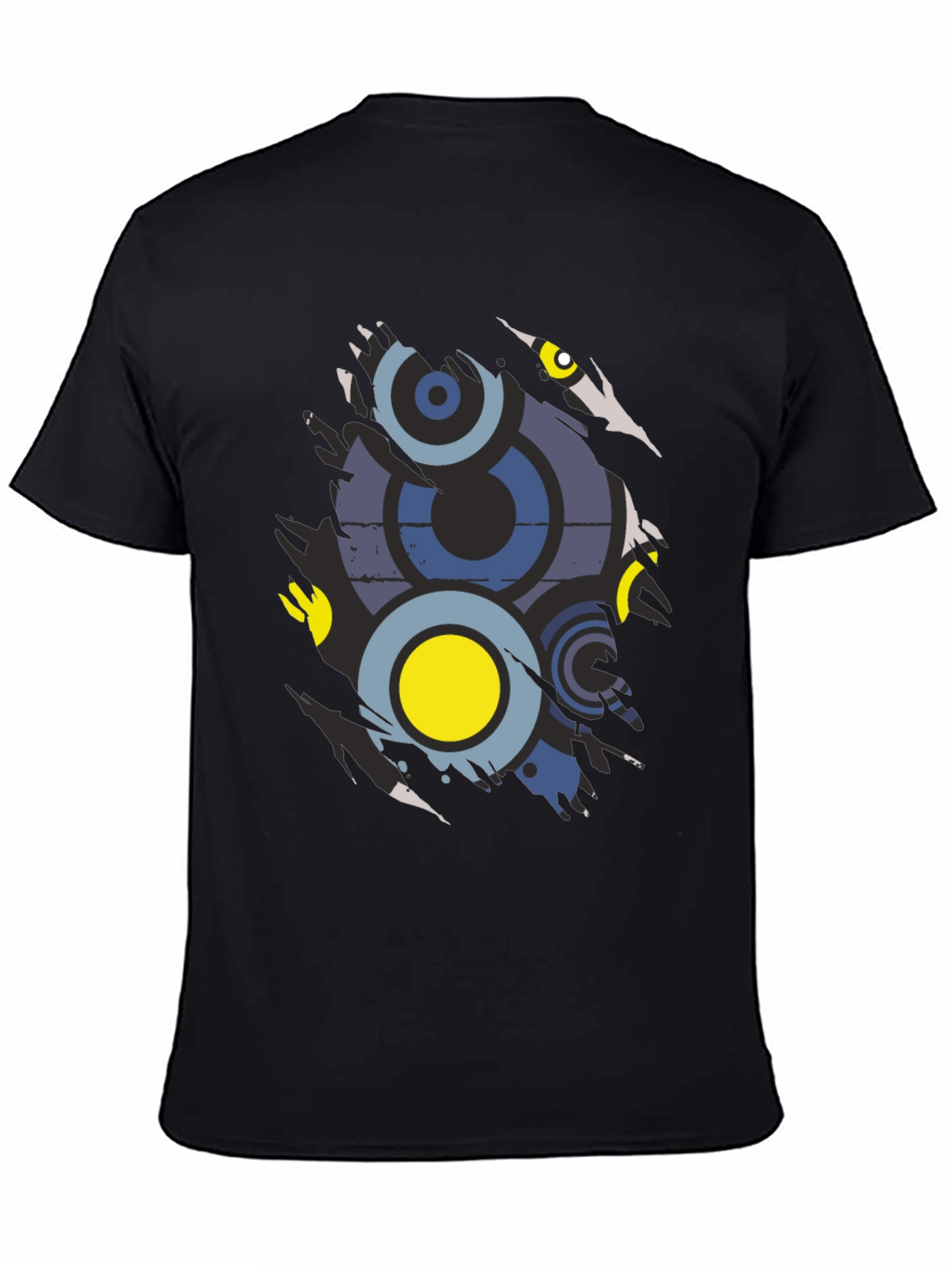 Abstract Graphic Print Mens Black T-Shirt