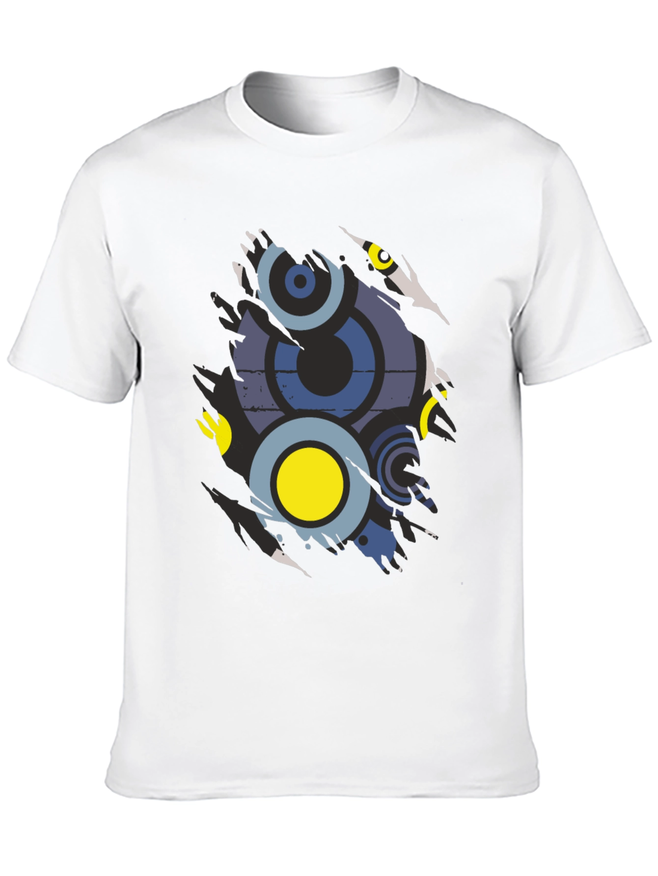 Abstract Graphic Print Mens Black T-Shirt
