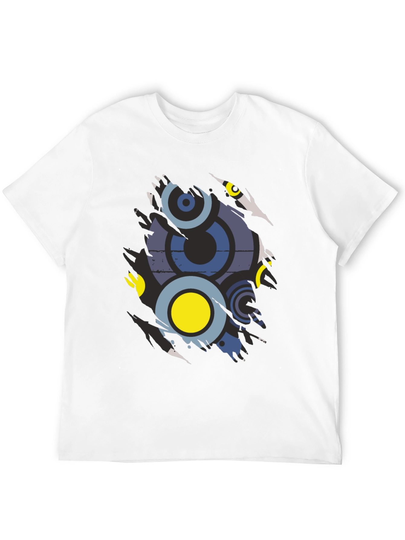 Abstract Graphic Print Mens Black T-Shirt