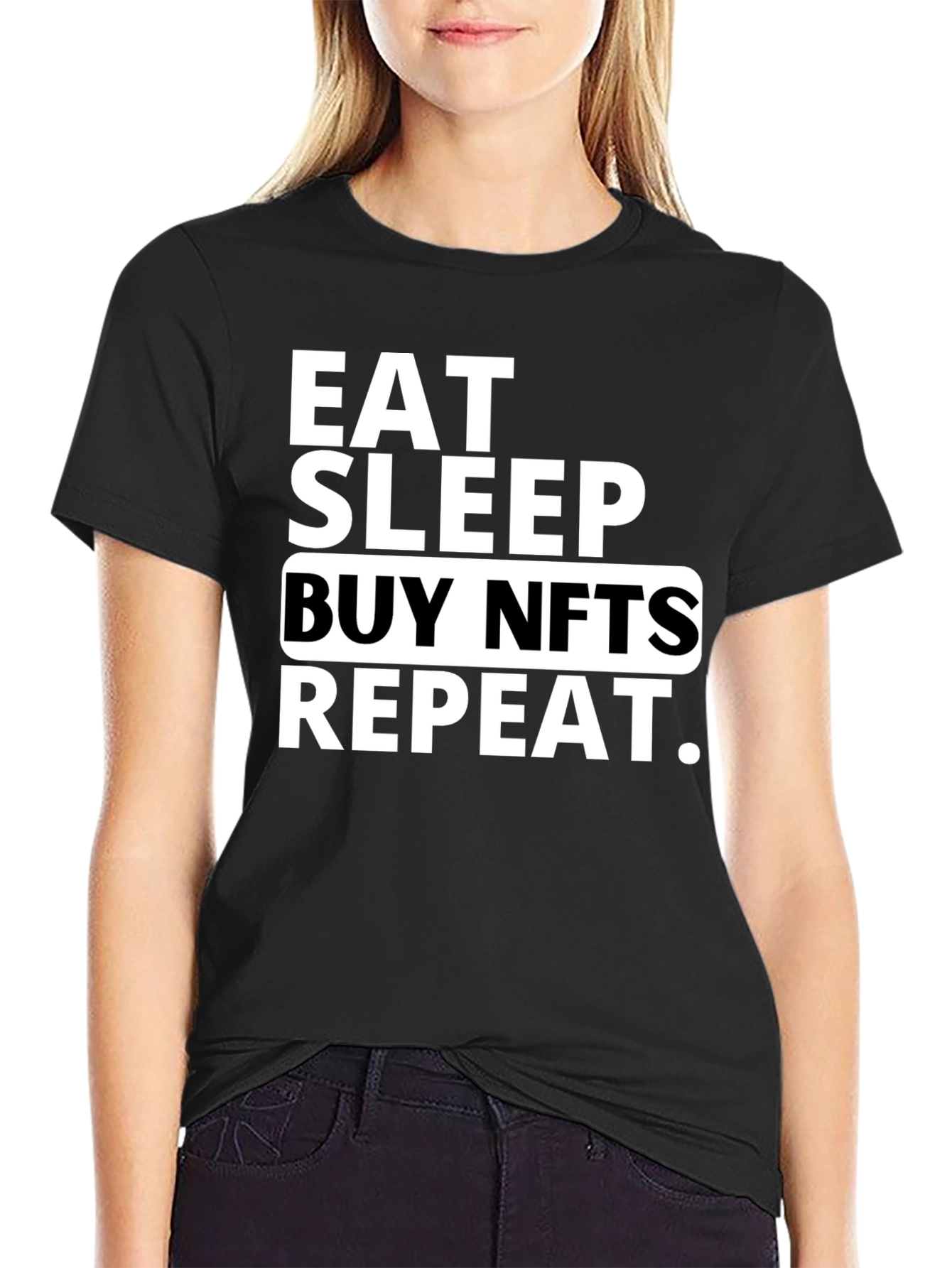 Eat Sleep Buy NFTs Repeat Black T-Shirt