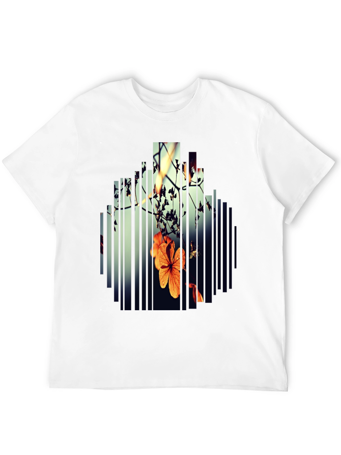 Abstract Floral Graphic Print Black T-Shirt