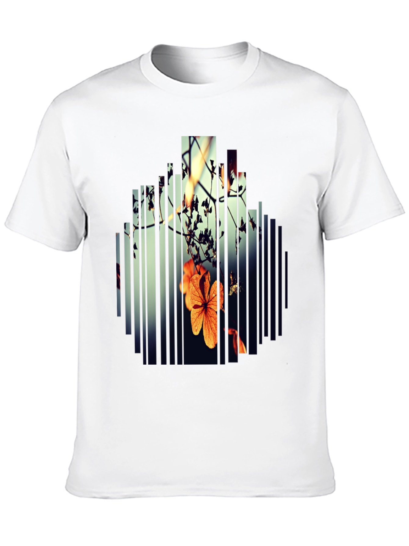Abstract Floral Graphic Print Black T-Shirt