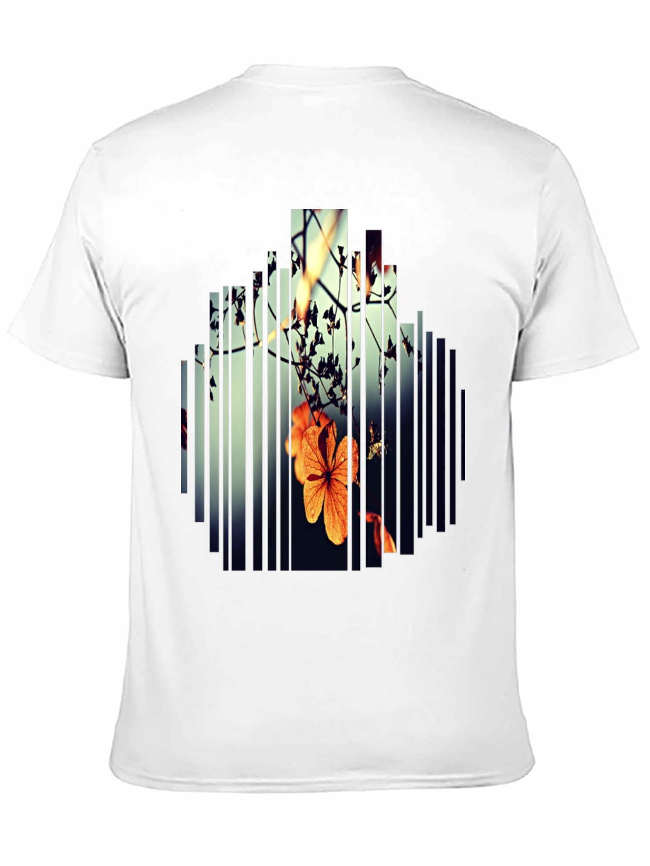 Abstract Floral Graphic Print Black T-Shirt