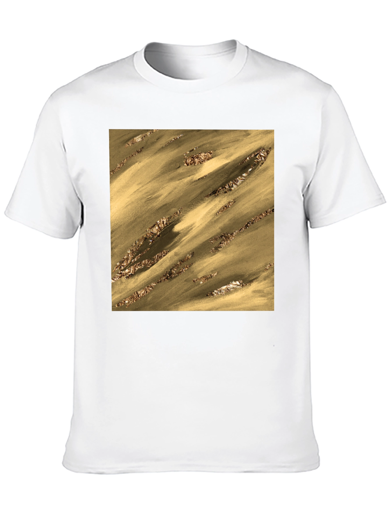 Abstract Gold Pattern Black T-Shirt