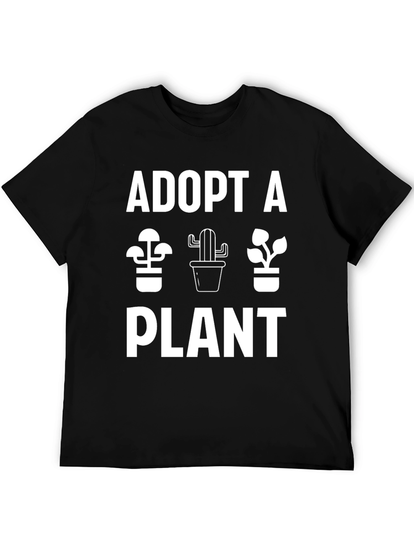 Adopt A Plant Graphic T-Shirt - Black Cotton Tee
