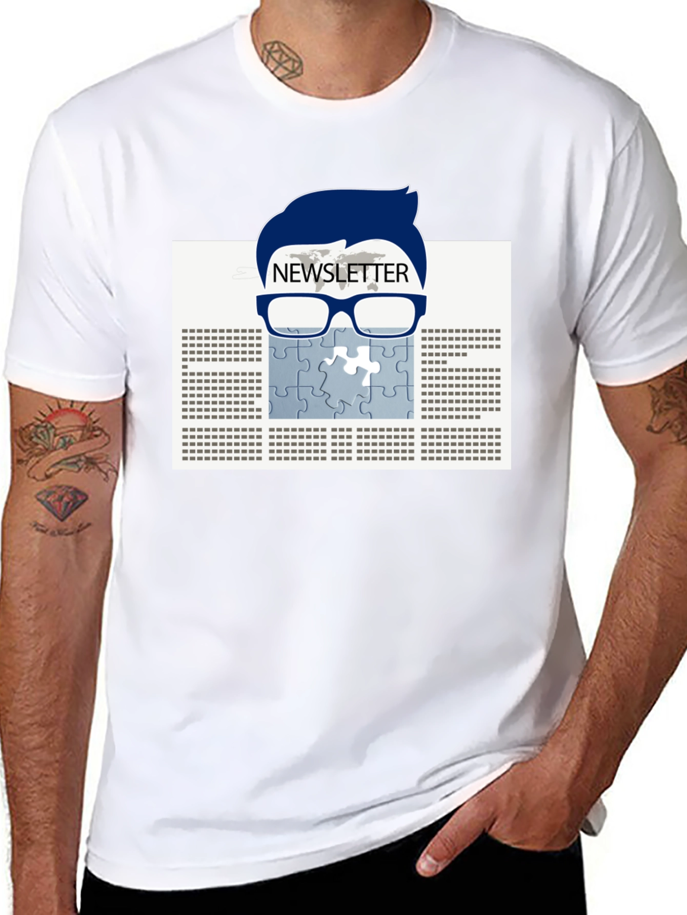 Newsletter Puzzle Tee - Geeky Style