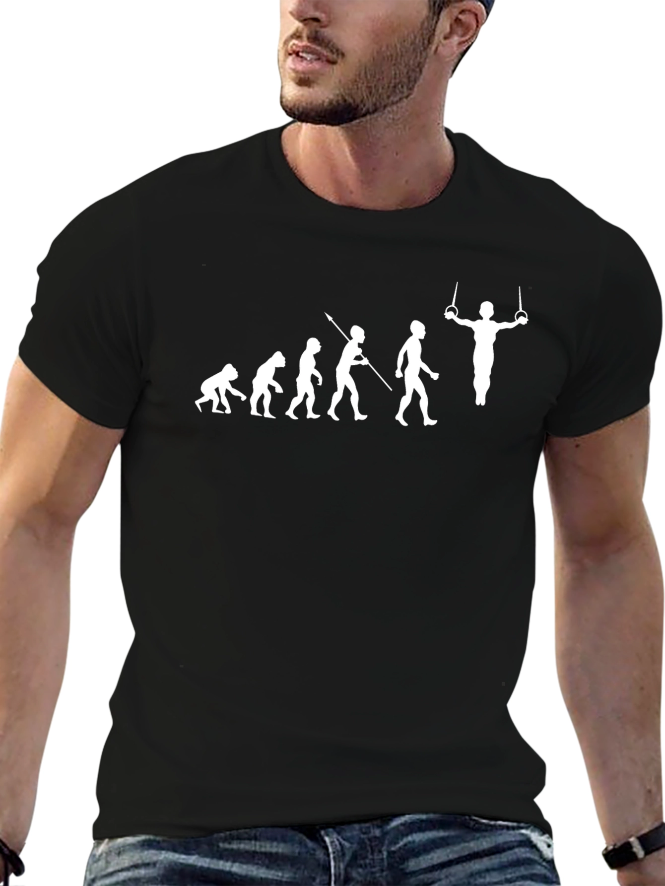 Evolution of Gymnast Black T-Shirt