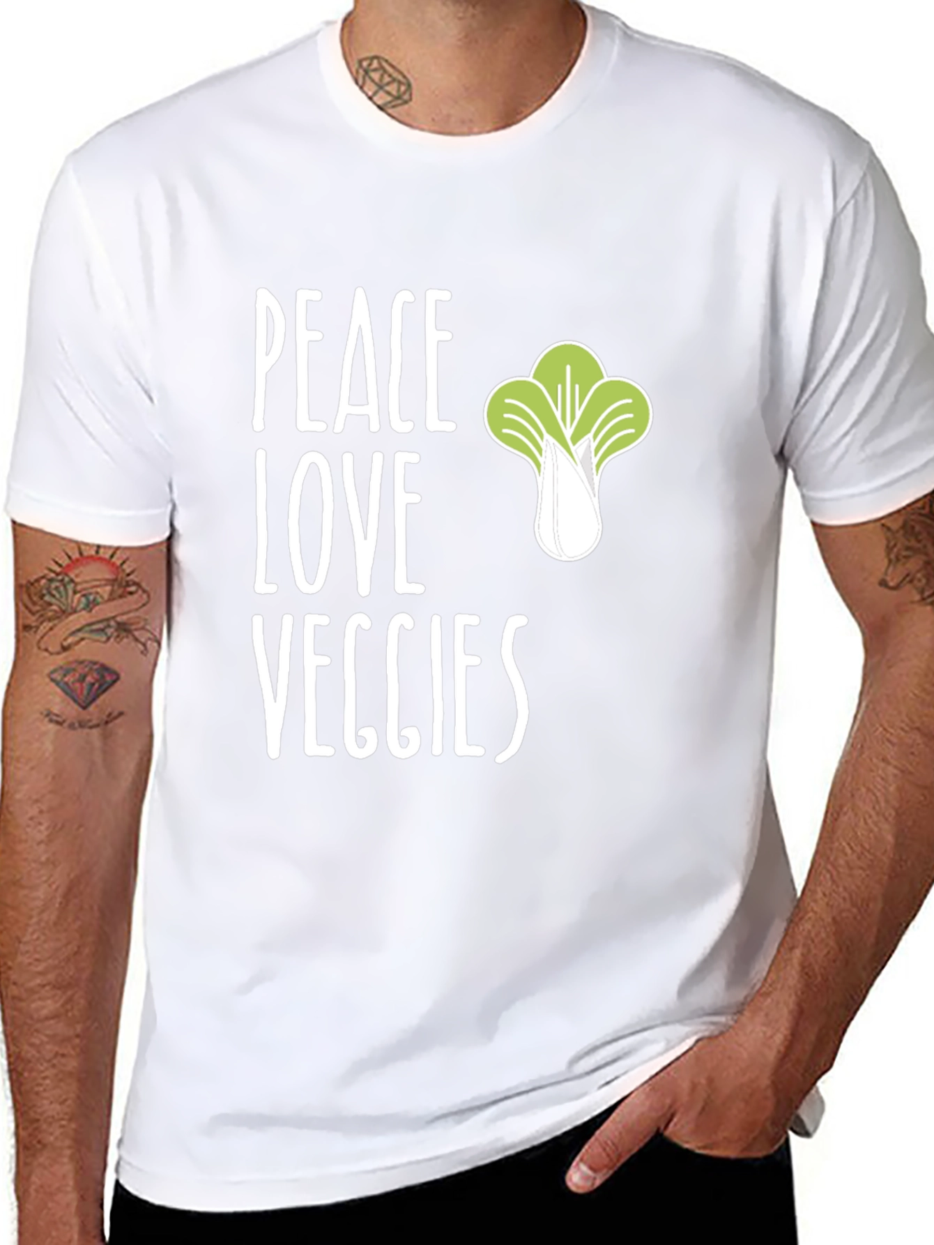 Peace Love Veggies Graphic T-Shirt