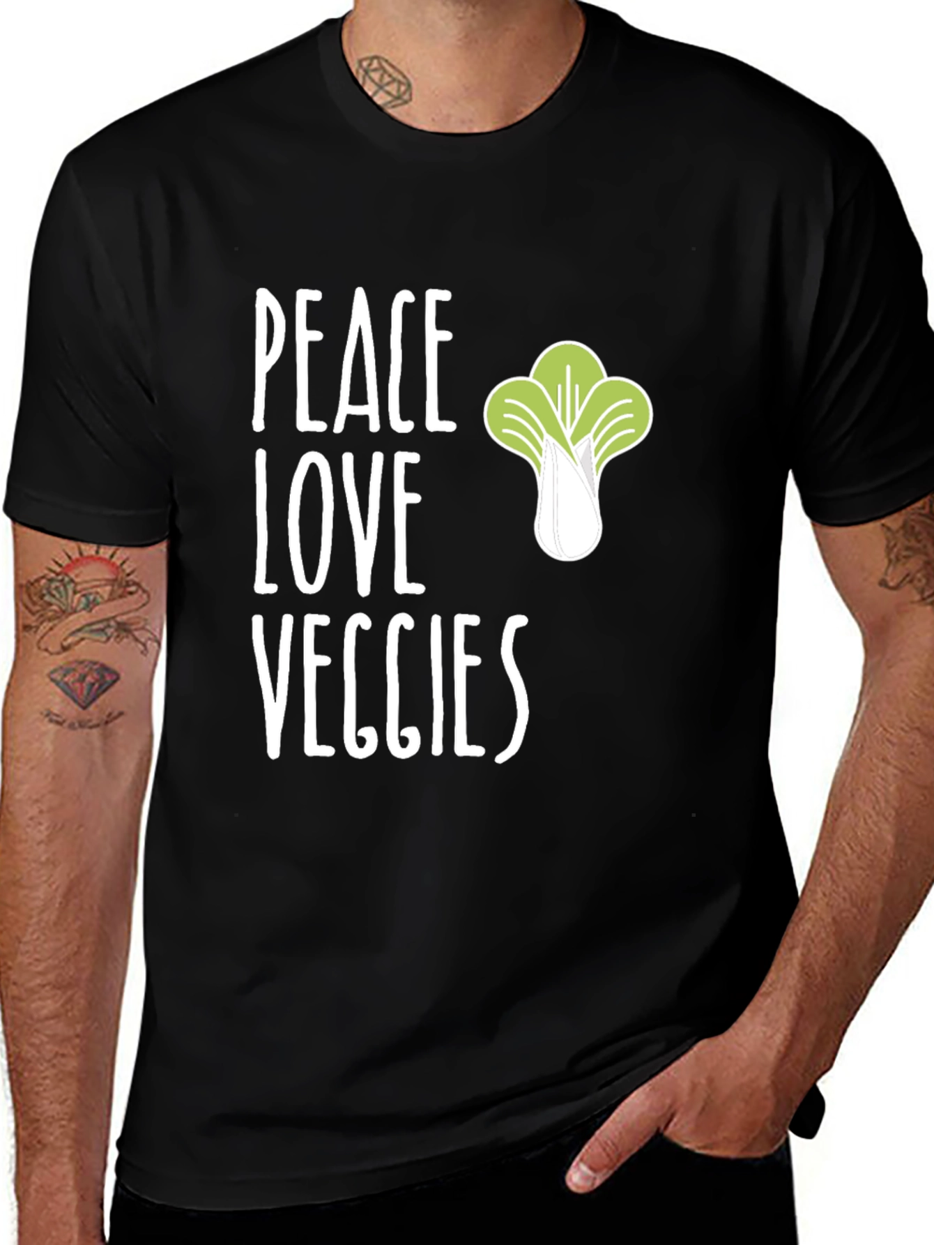Peace Love Veggies Graphic T-Shirt