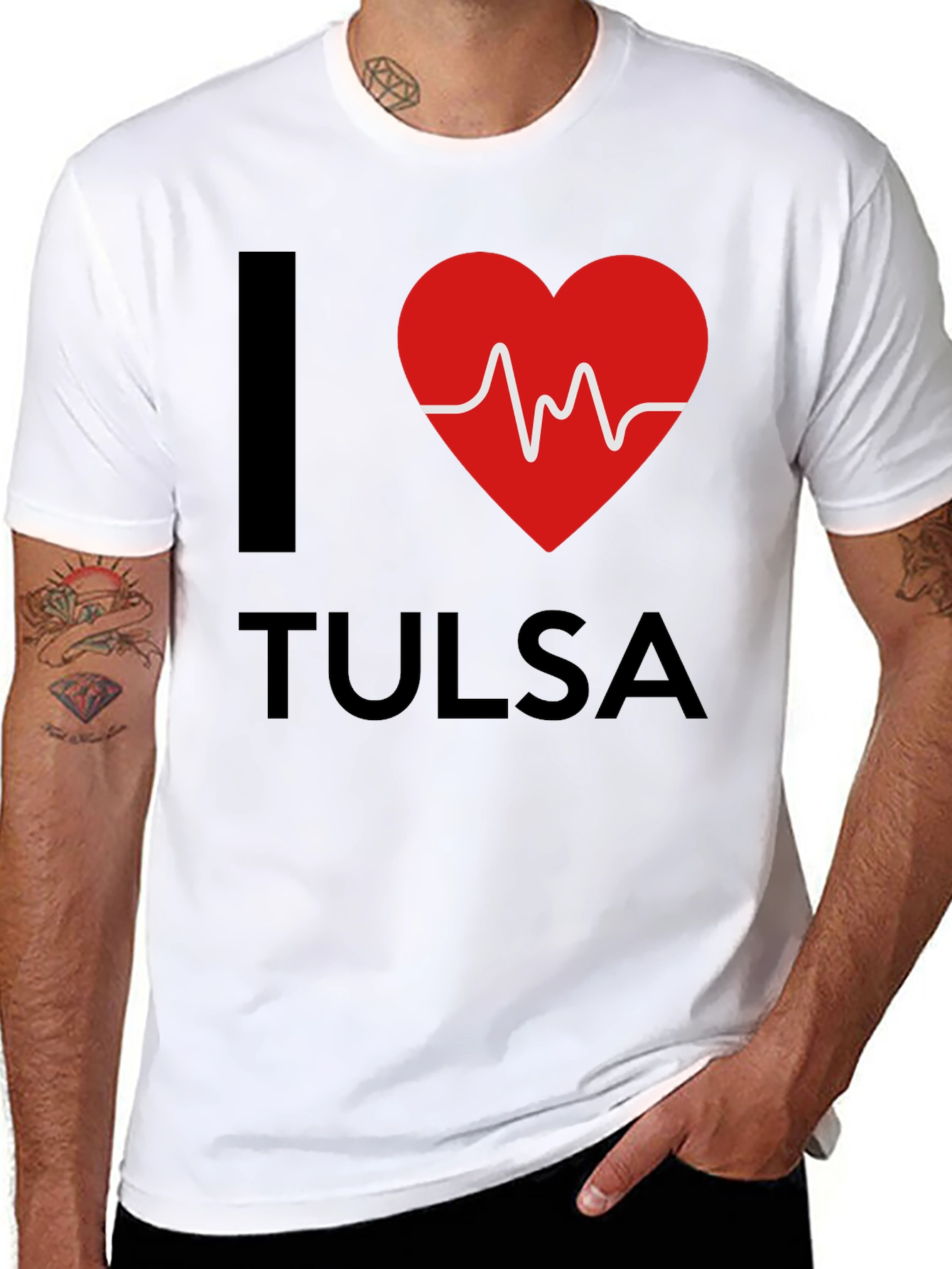 I Heart Tulsa Graphic T-Shirt - Mens Black Tee