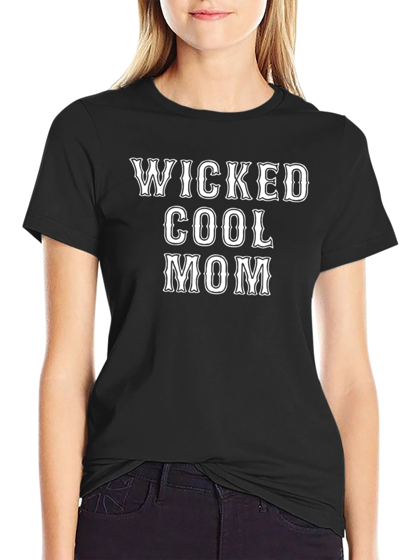 Wicked Cool Mom Graphic T-Shirt - Black